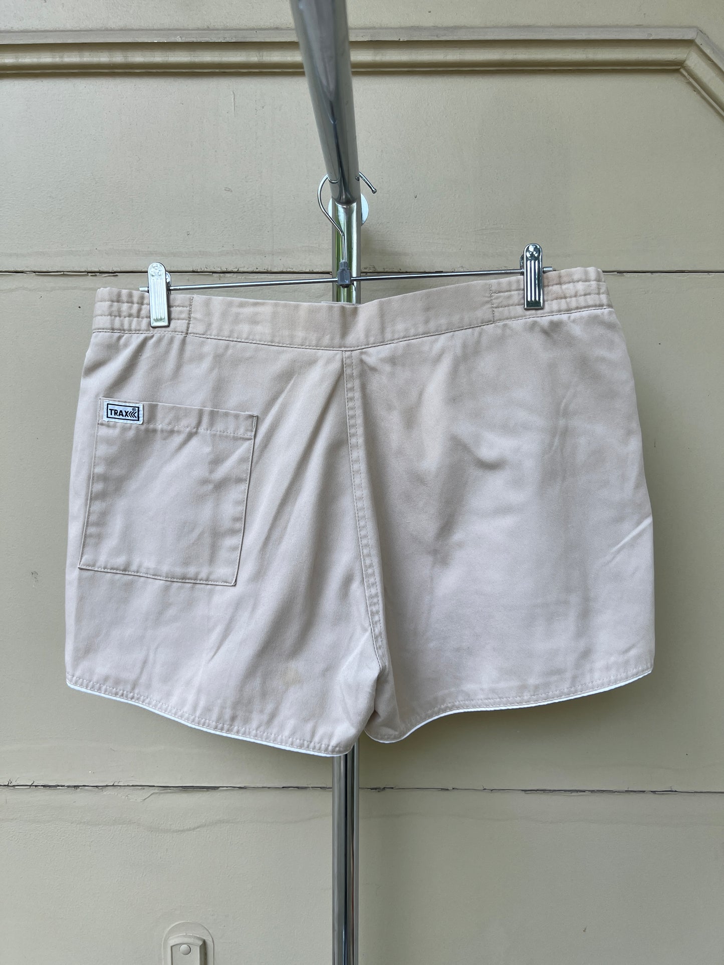 70s/80s Trax beige patch pocket short shorts