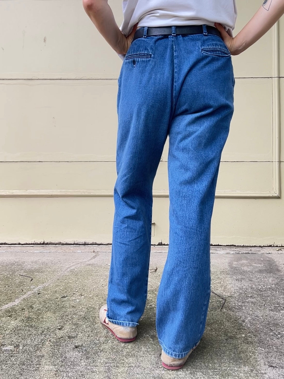 80s Lee union made in USA pleated denim jeans