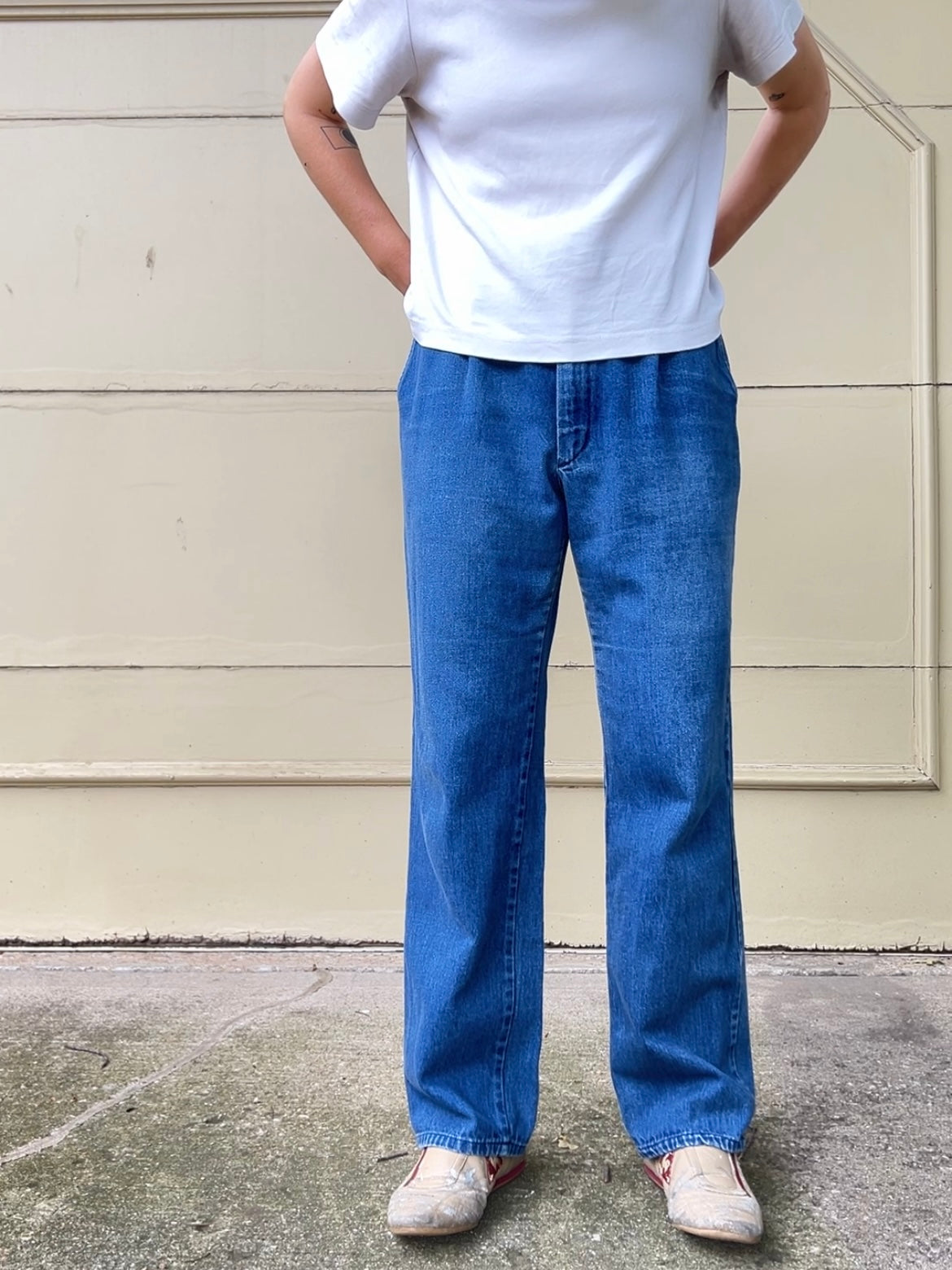 80s Lee union made in USA pleated denim jeans