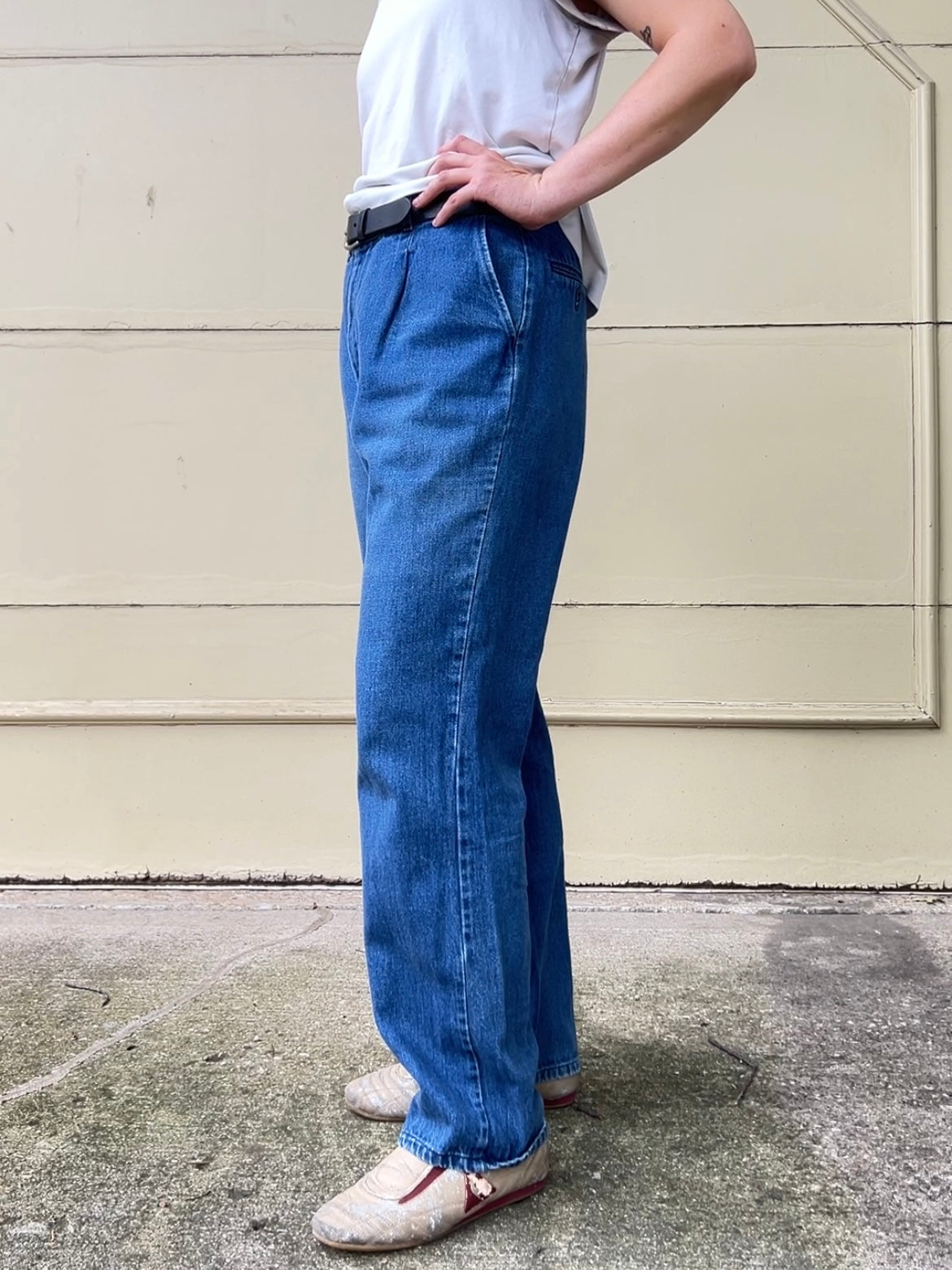 80s Lee union made in USA pleated denim jeans