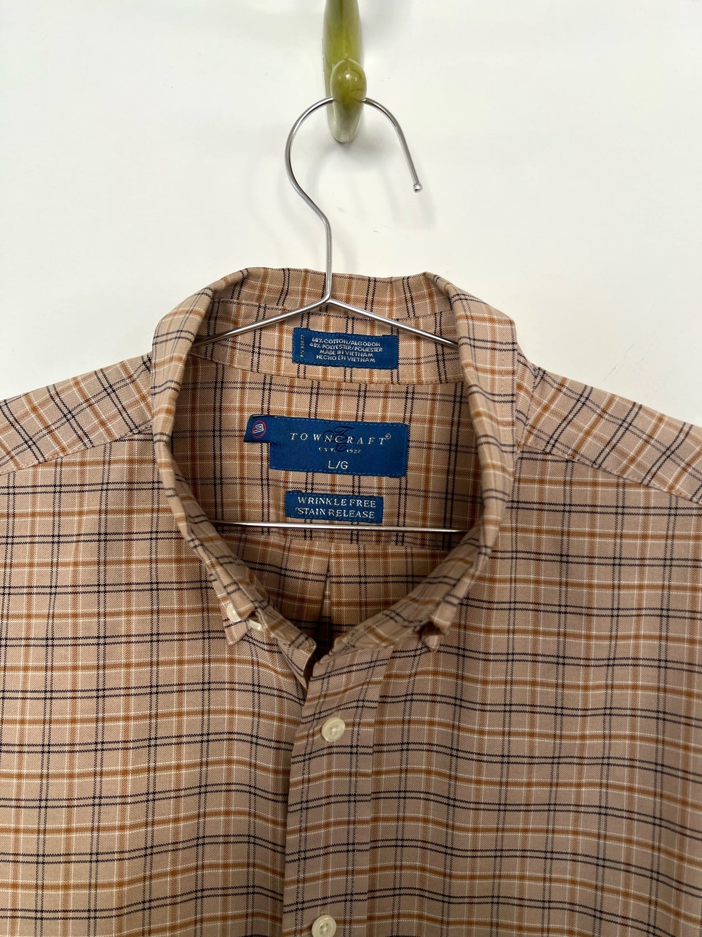 80s Towncraft beige check shirt