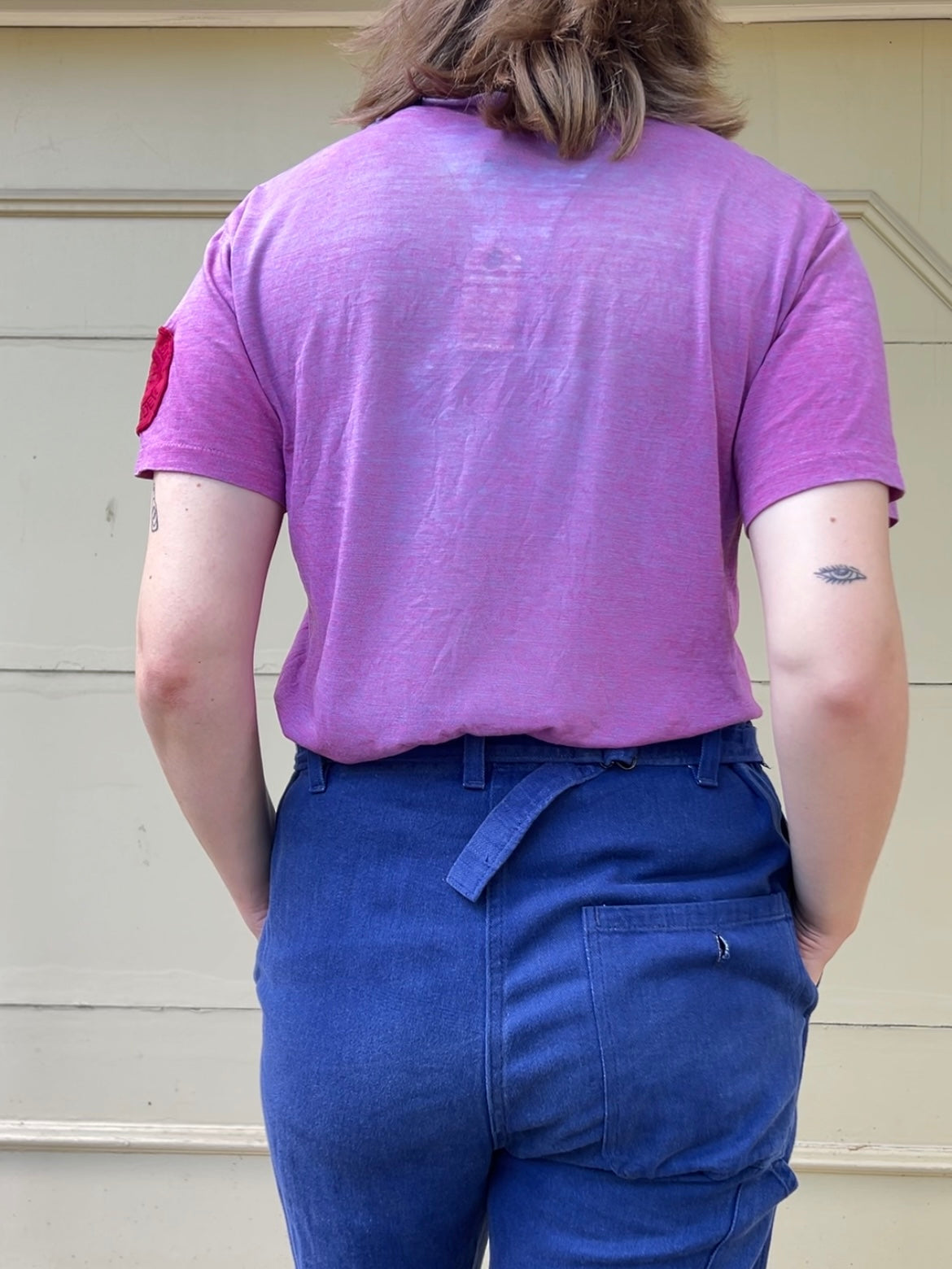 1985 Connecticut 350 Celebration contrast stitch tee with Easter Seal cycling patch