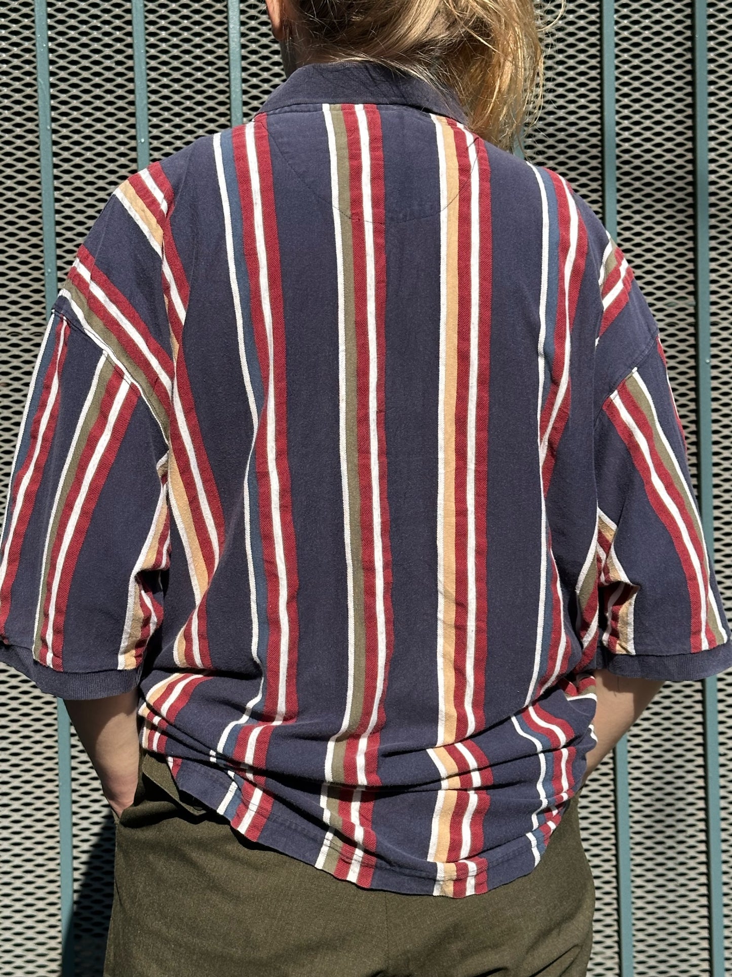 90s Chaps by Ralph Lauren color block stripe polo