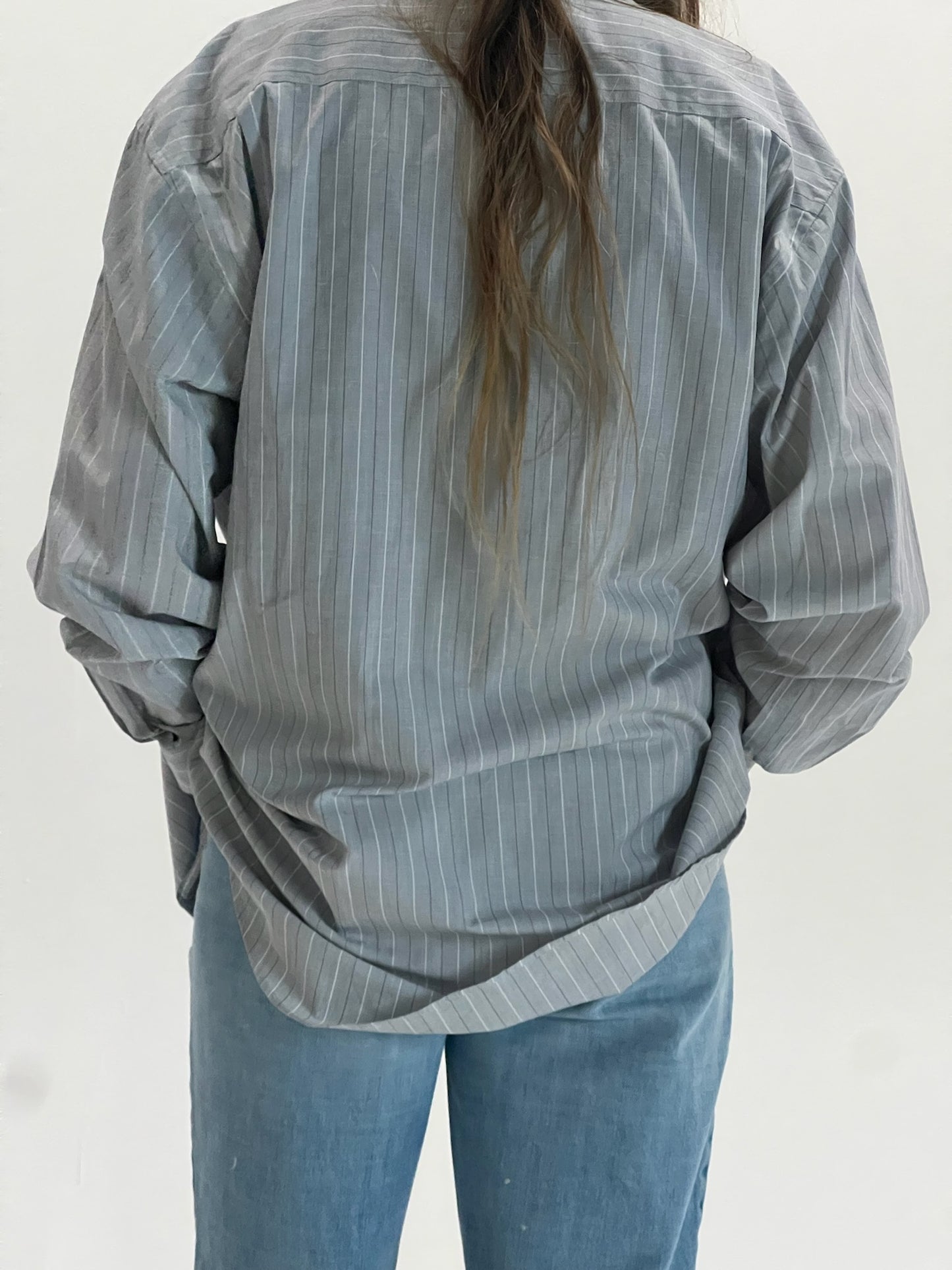 Y2K Christian Dior gray stripe shirt