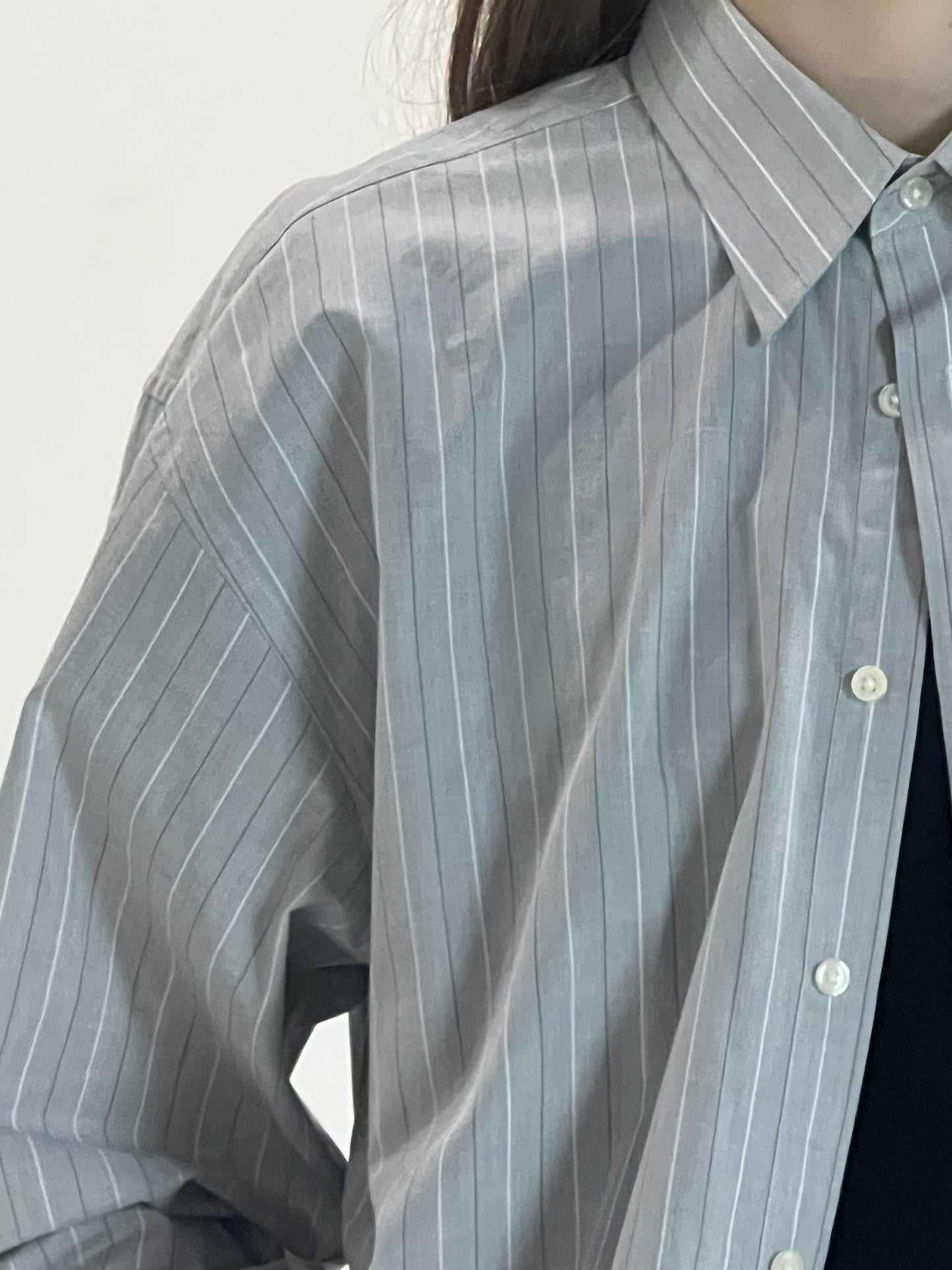 Y2K Christian Dior gray stripe shirt