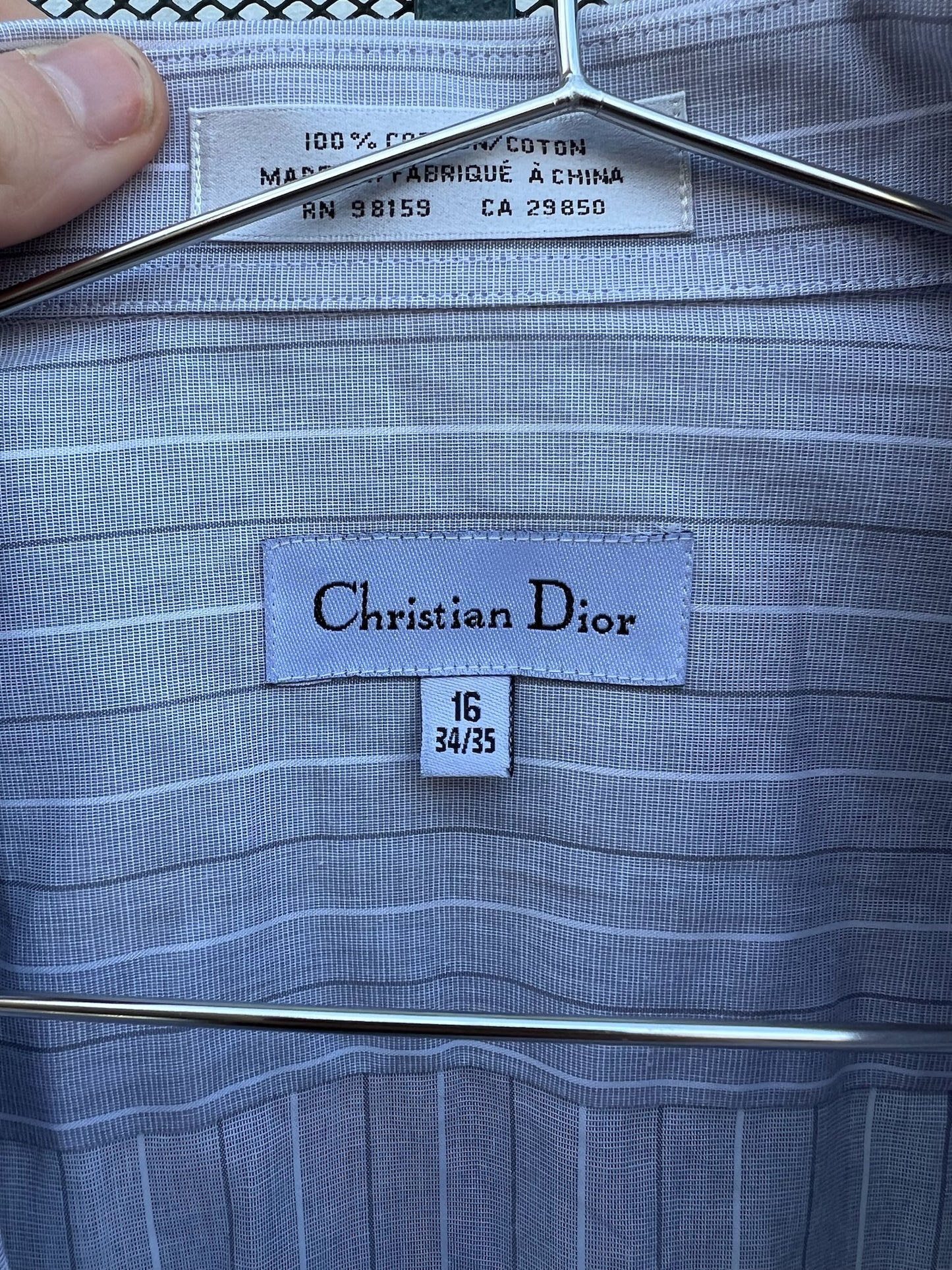 Y2K Christian Dior gray stripe shirt