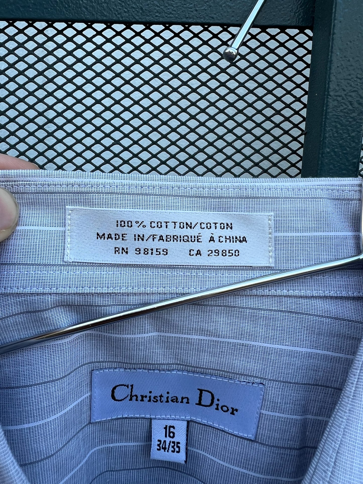 Y2K Christian Dior gray stripe shirt