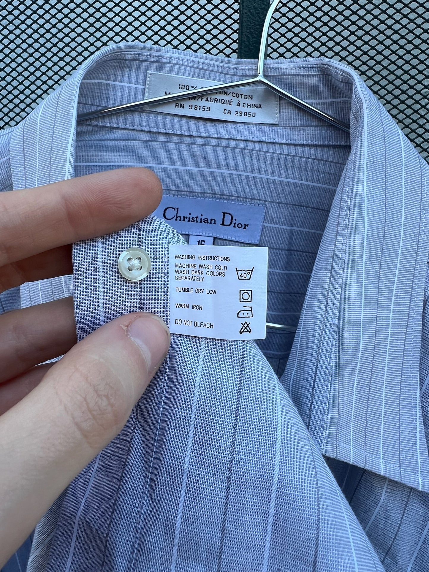 Y2K Christian Dior gray stripe shirt