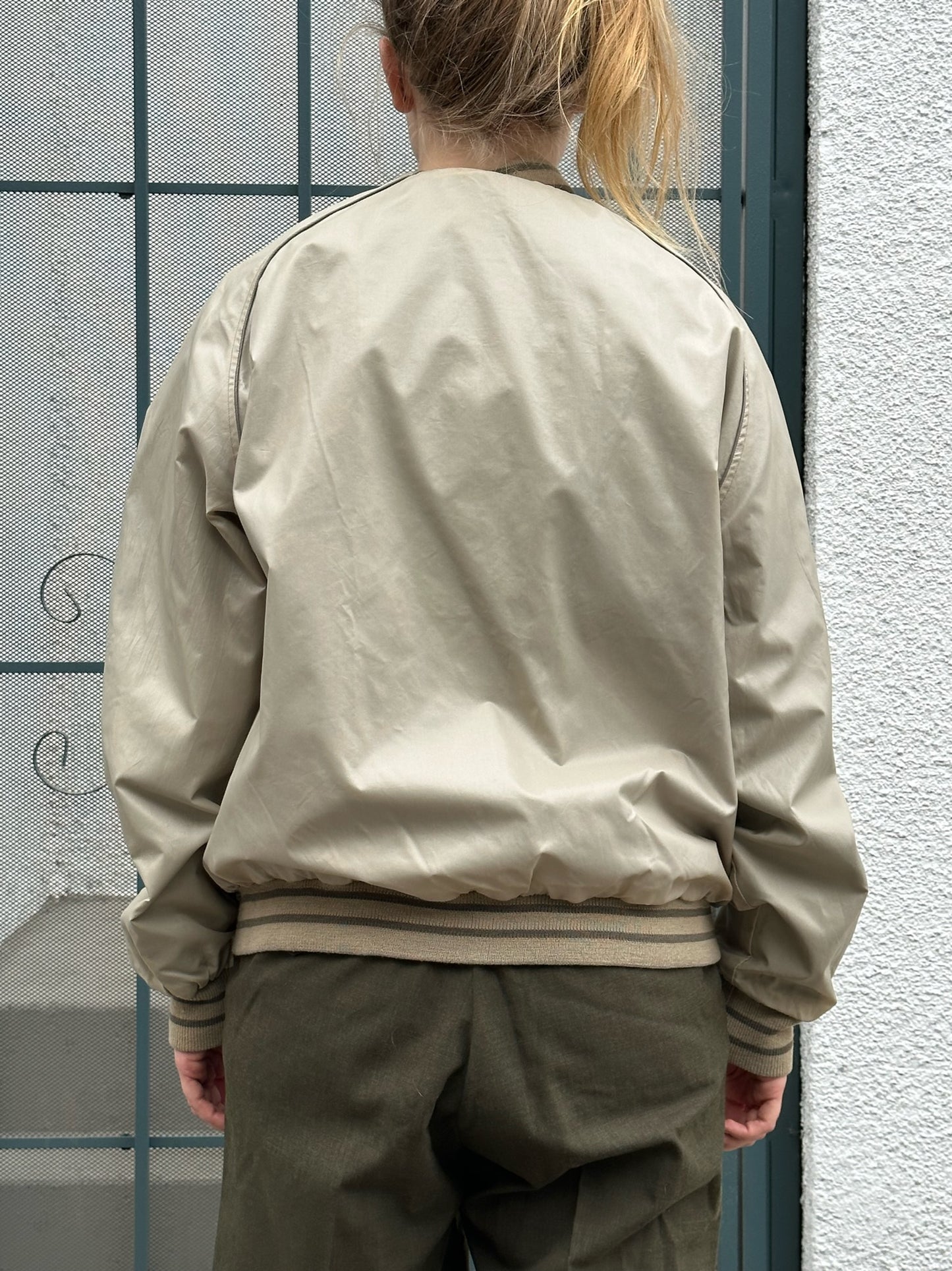 80s Expeditions beige and gold reversible bomber jacket