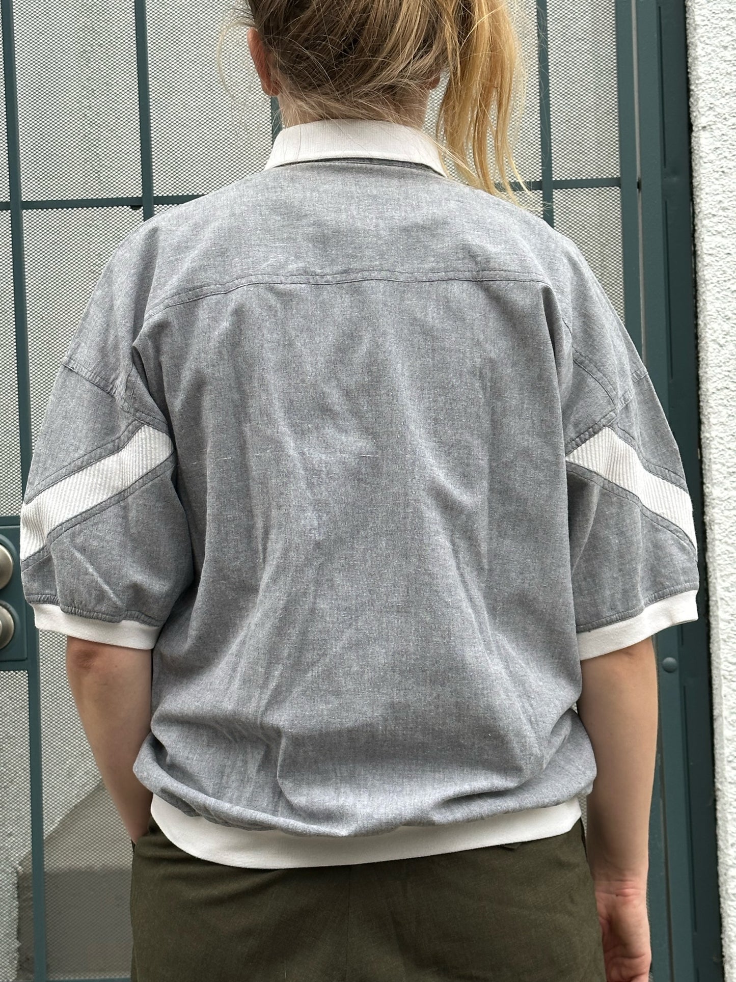 80s/90s gray banded polo