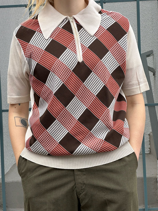 50s/60s Argyle Knit Polo