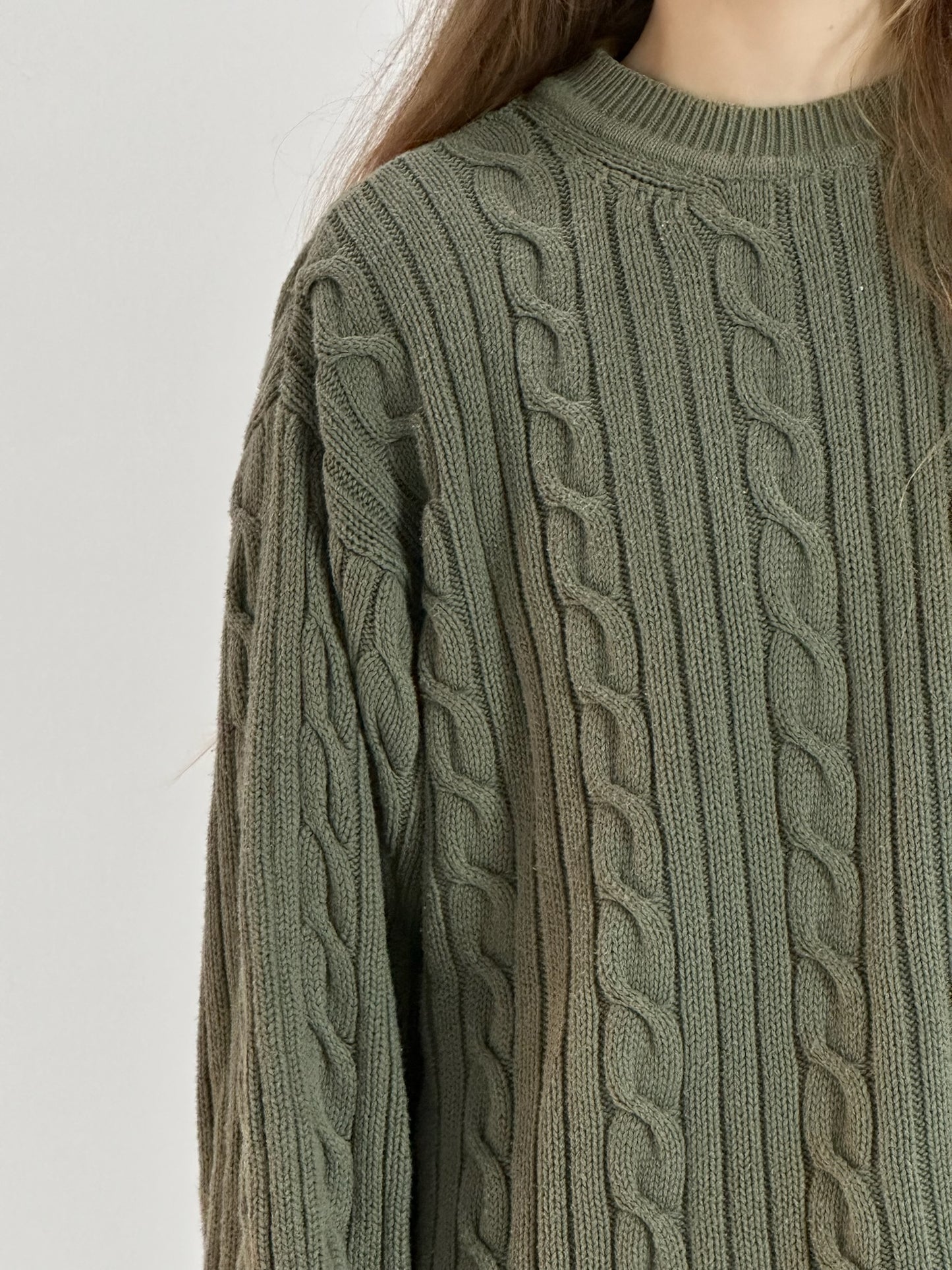 90s Jantzen green cableknit sweater