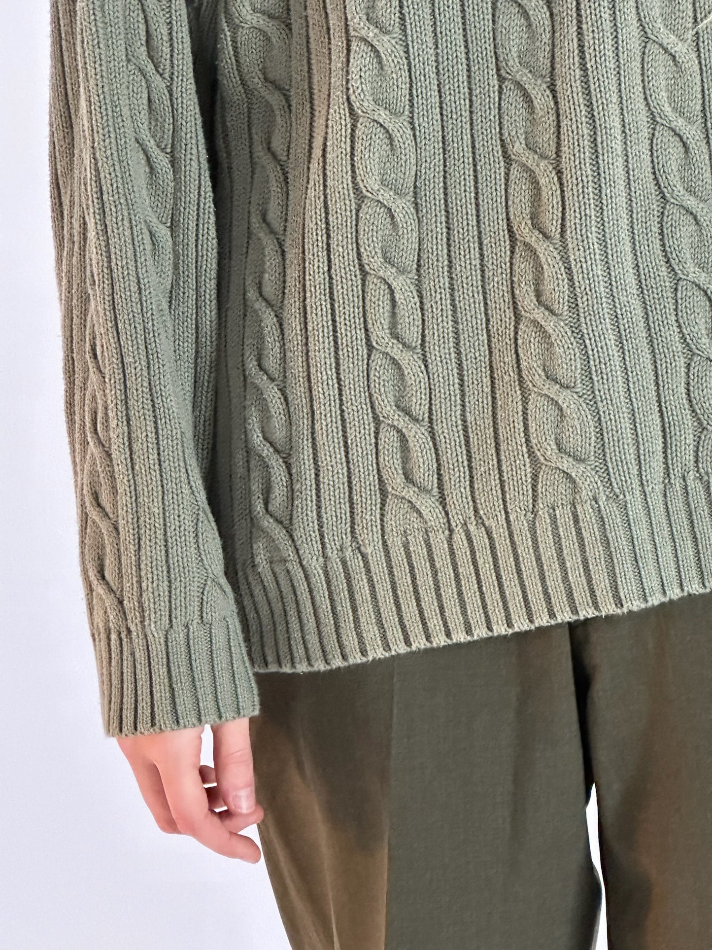 90s Jantzen green cableknit sweater