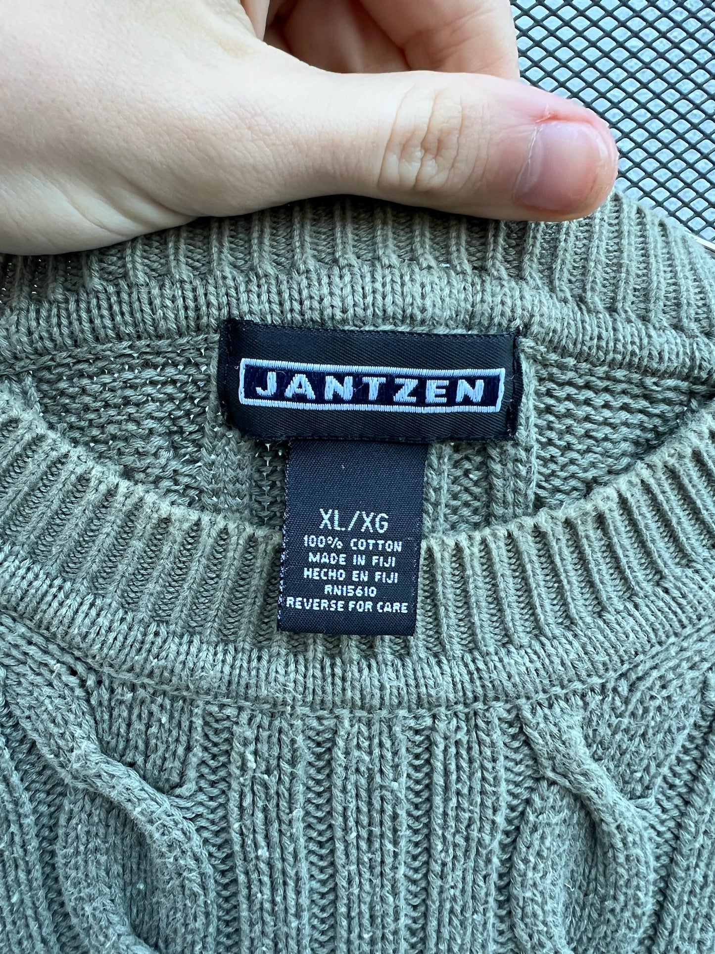 90s Jantzen green cableknit sweater