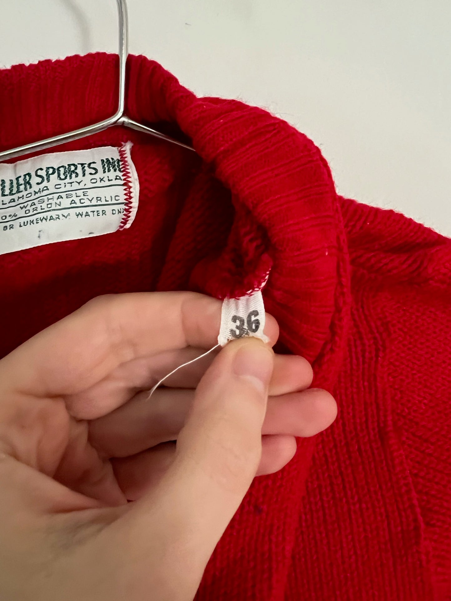 50s/60s Keller Sports Inc red and white cheerleading sweater