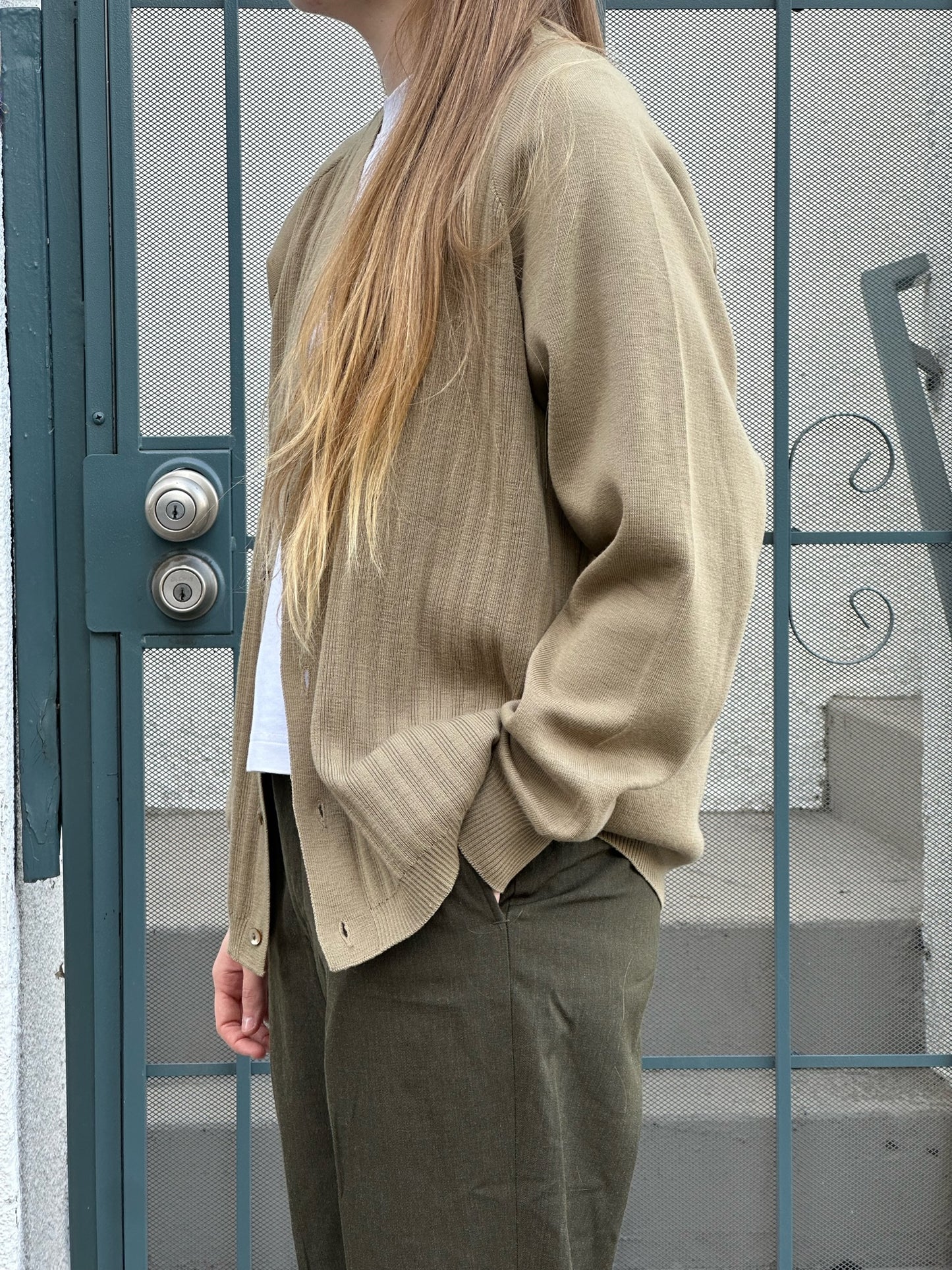 60s/70s Confezioni Mafrat khaki cardigan