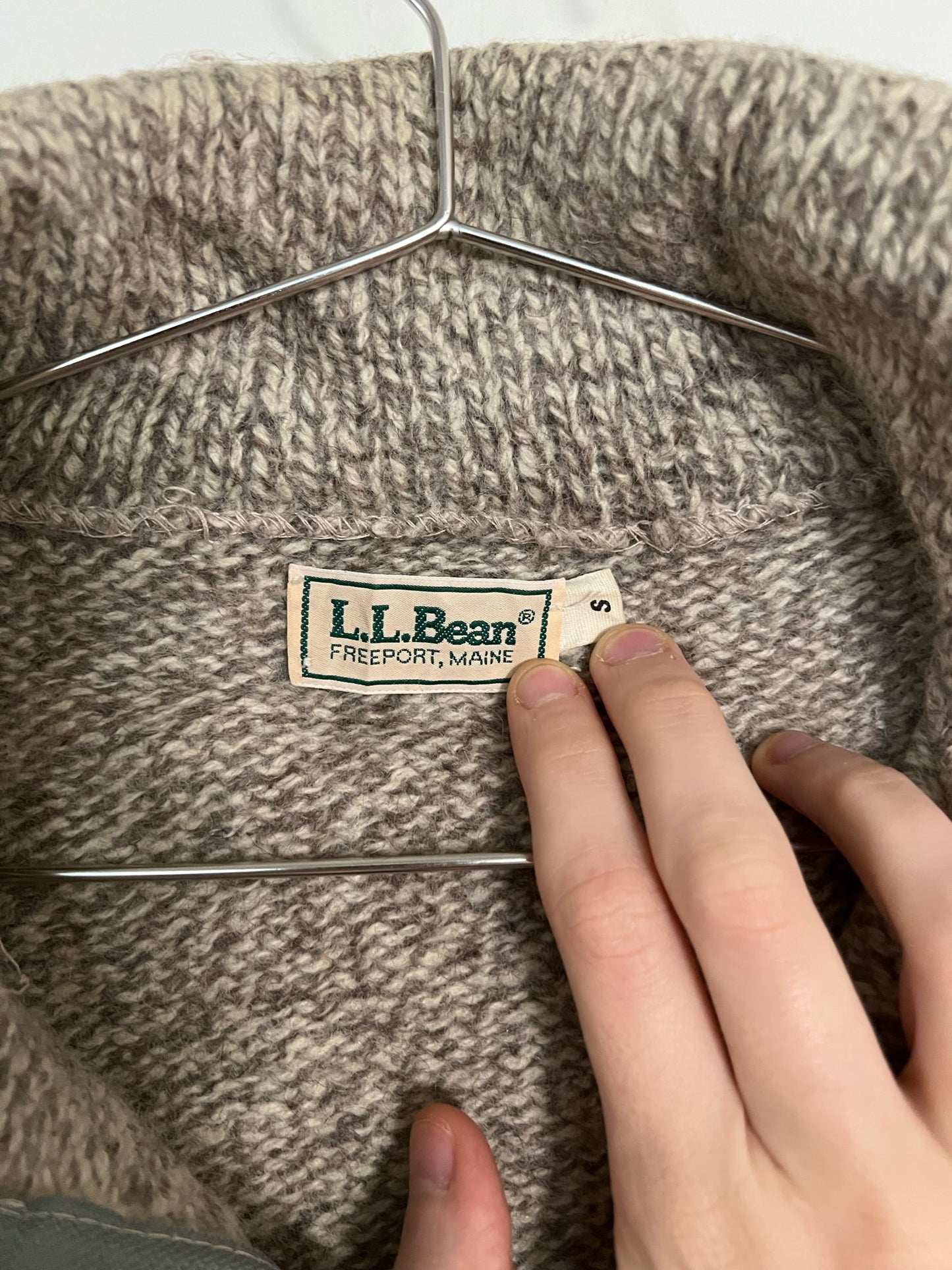 70s/80s LL Bean beige zip turtleneck sweater