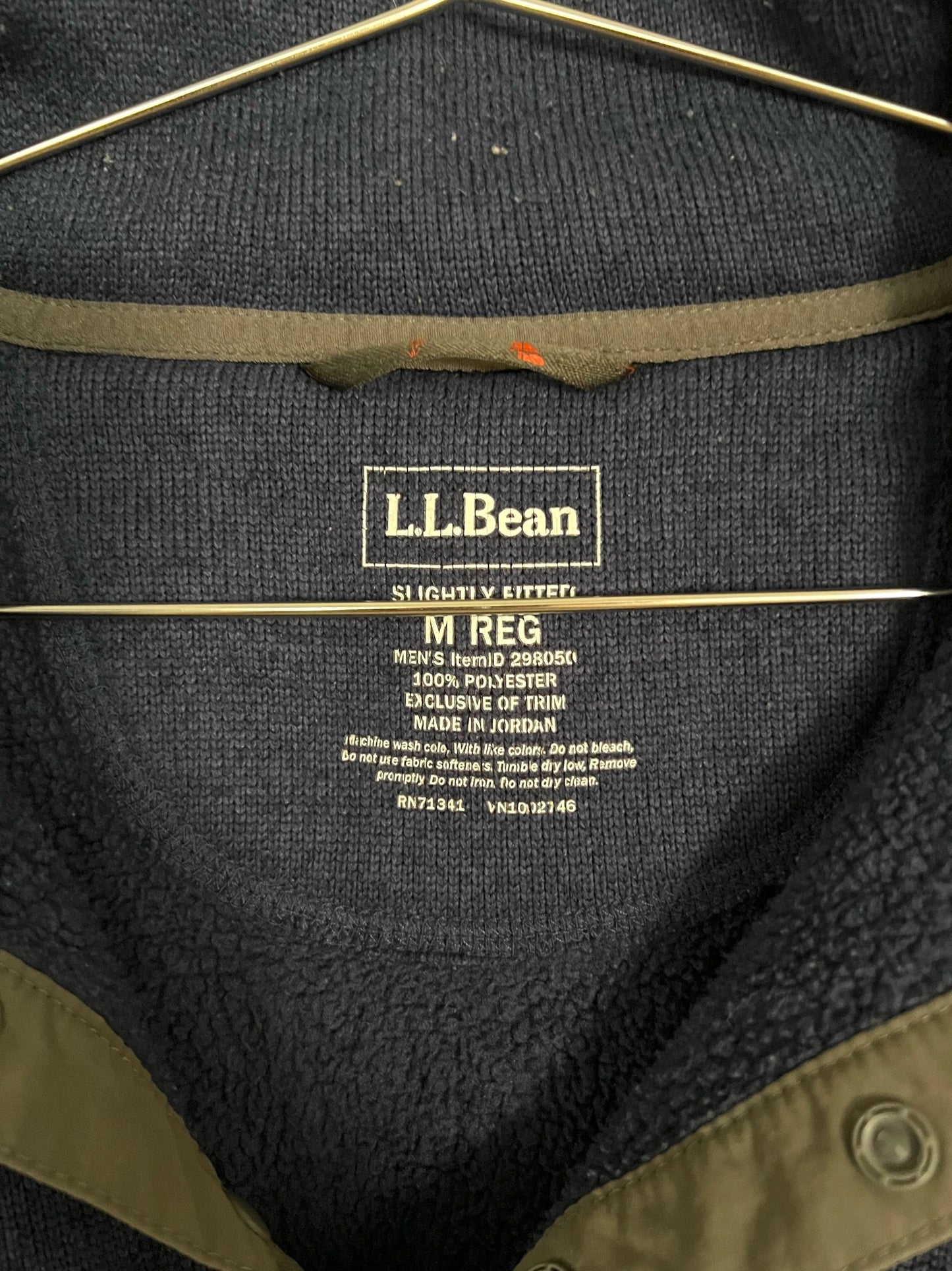 Y2K LL Bean navy snap collar sweatshirt