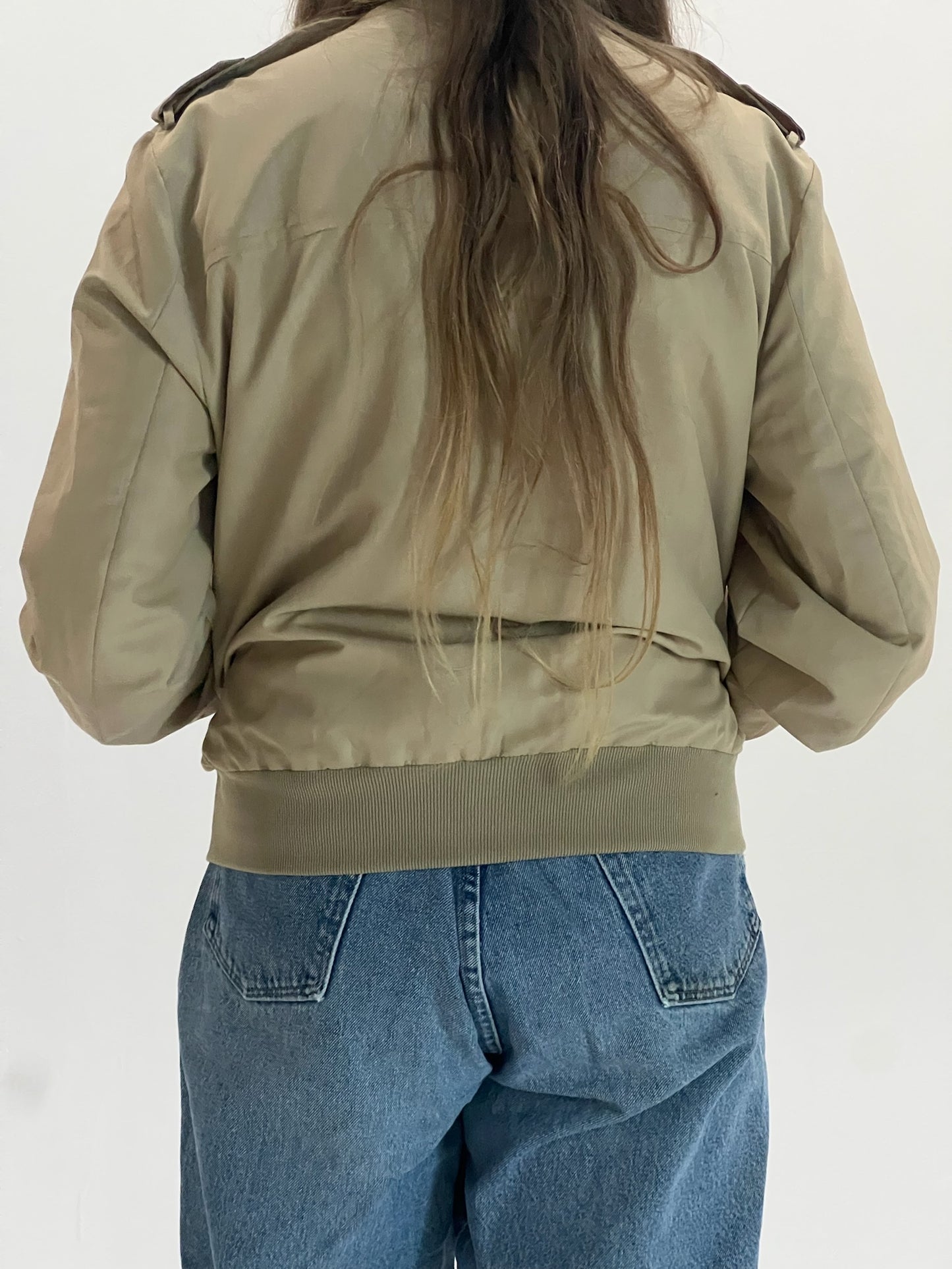 80s London Fog tan jacket with military detailing