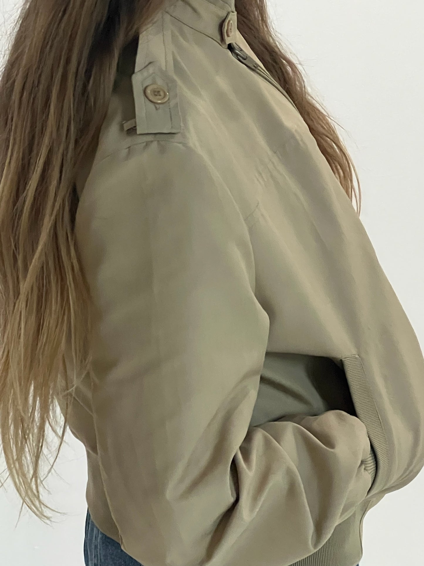 80s London Fog tan jacket with military detailing