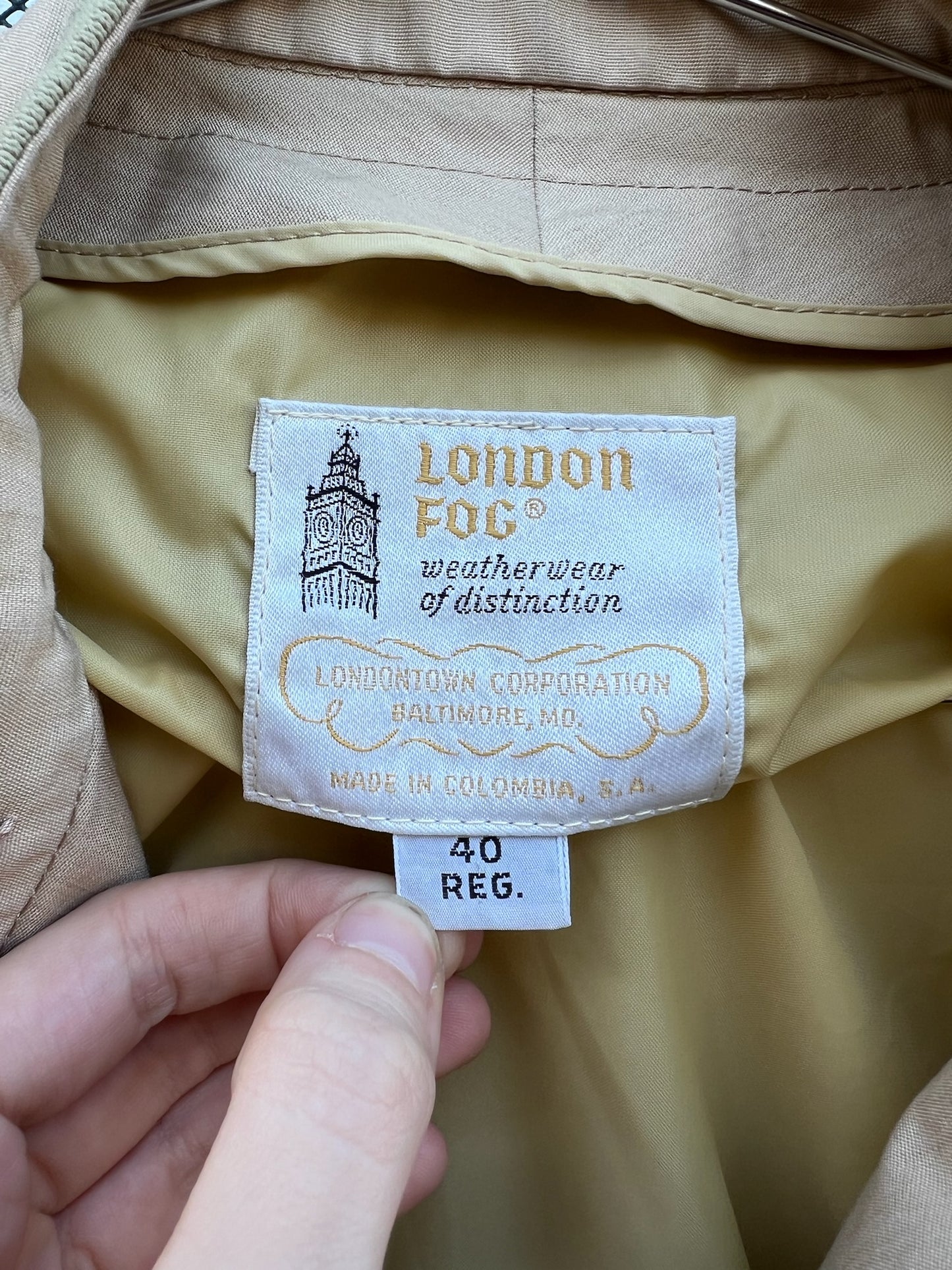 80s London Fog tan jacket with military detailing