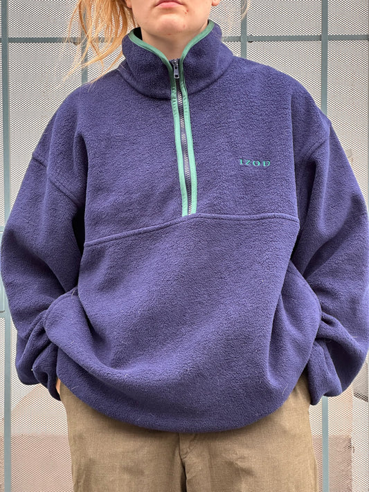 80s Izod navy quarter zip fleece