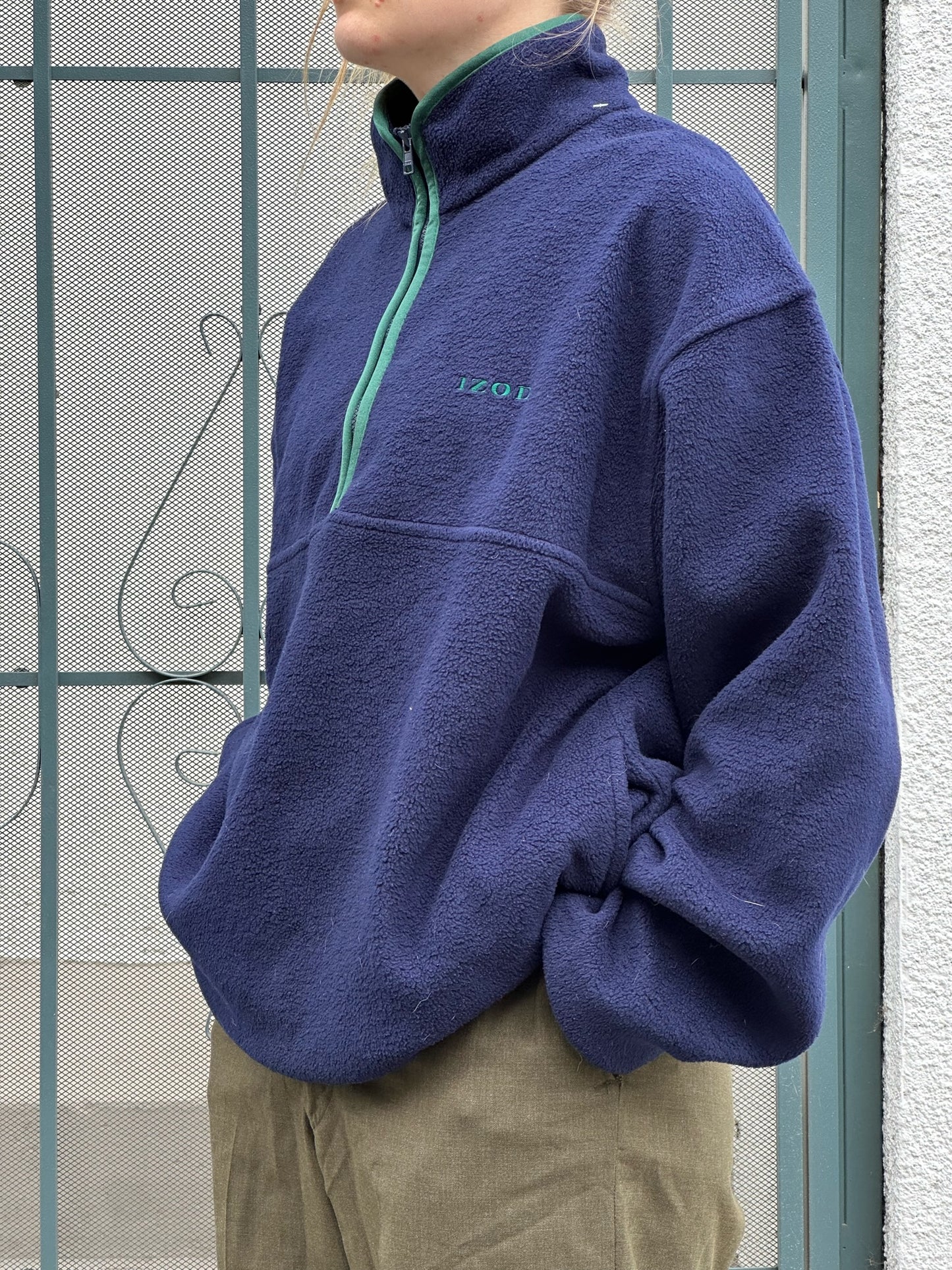 80s Izod navy quarter zip fleece