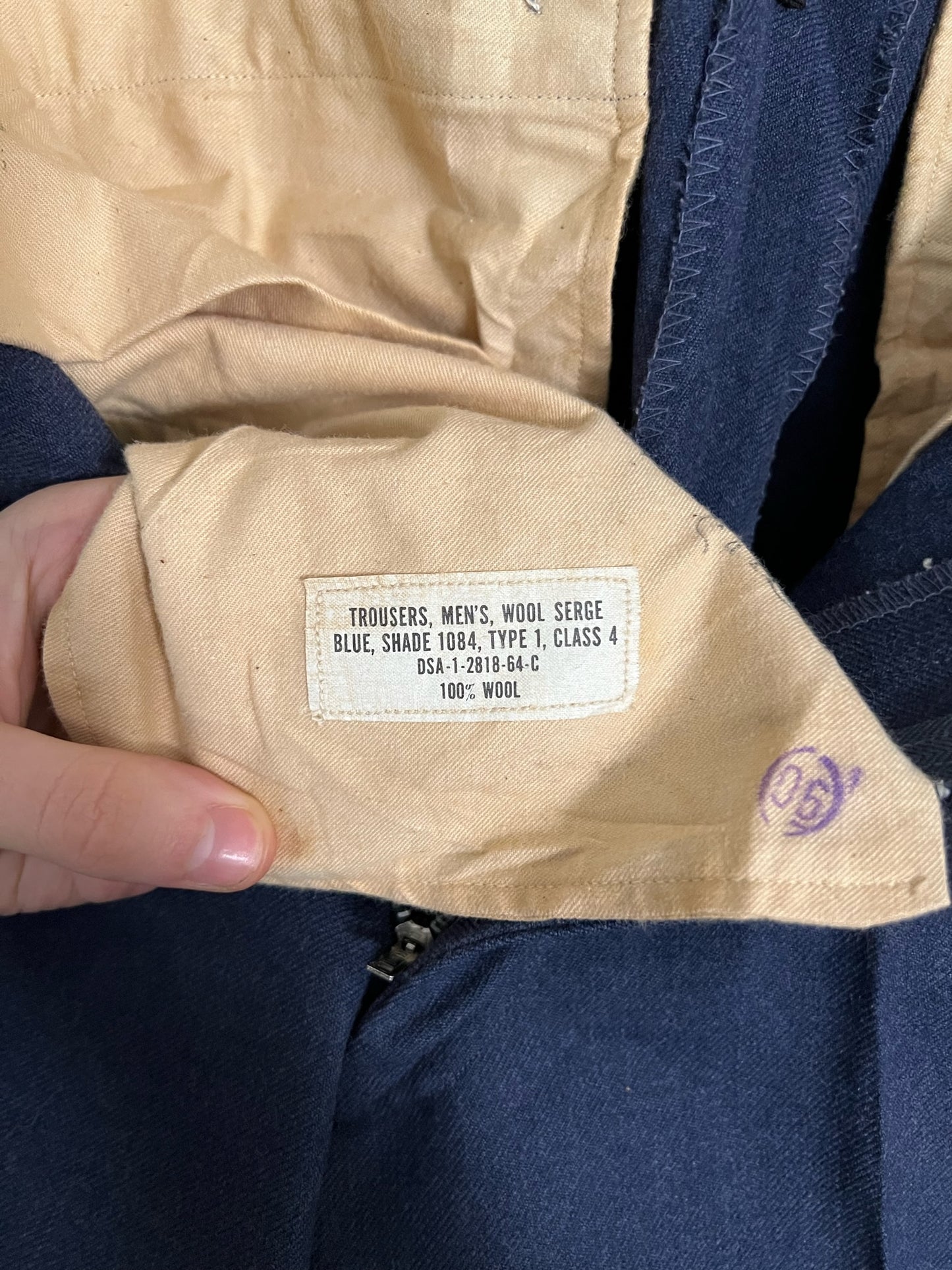 60s USAF navy wool serge trousers