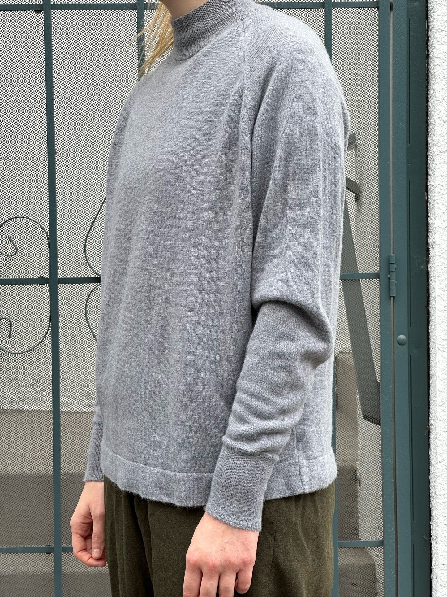 80s Puritan gray mock neck sweater