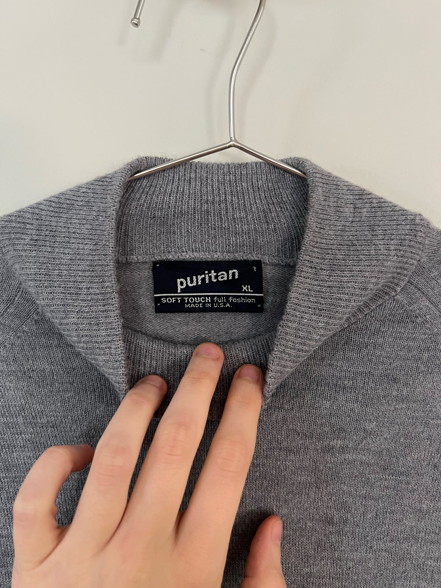 80s Puritan gray mock neck sweater