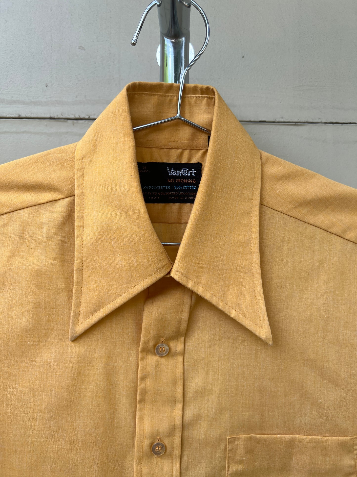 70s VanCort mustard yellow button up