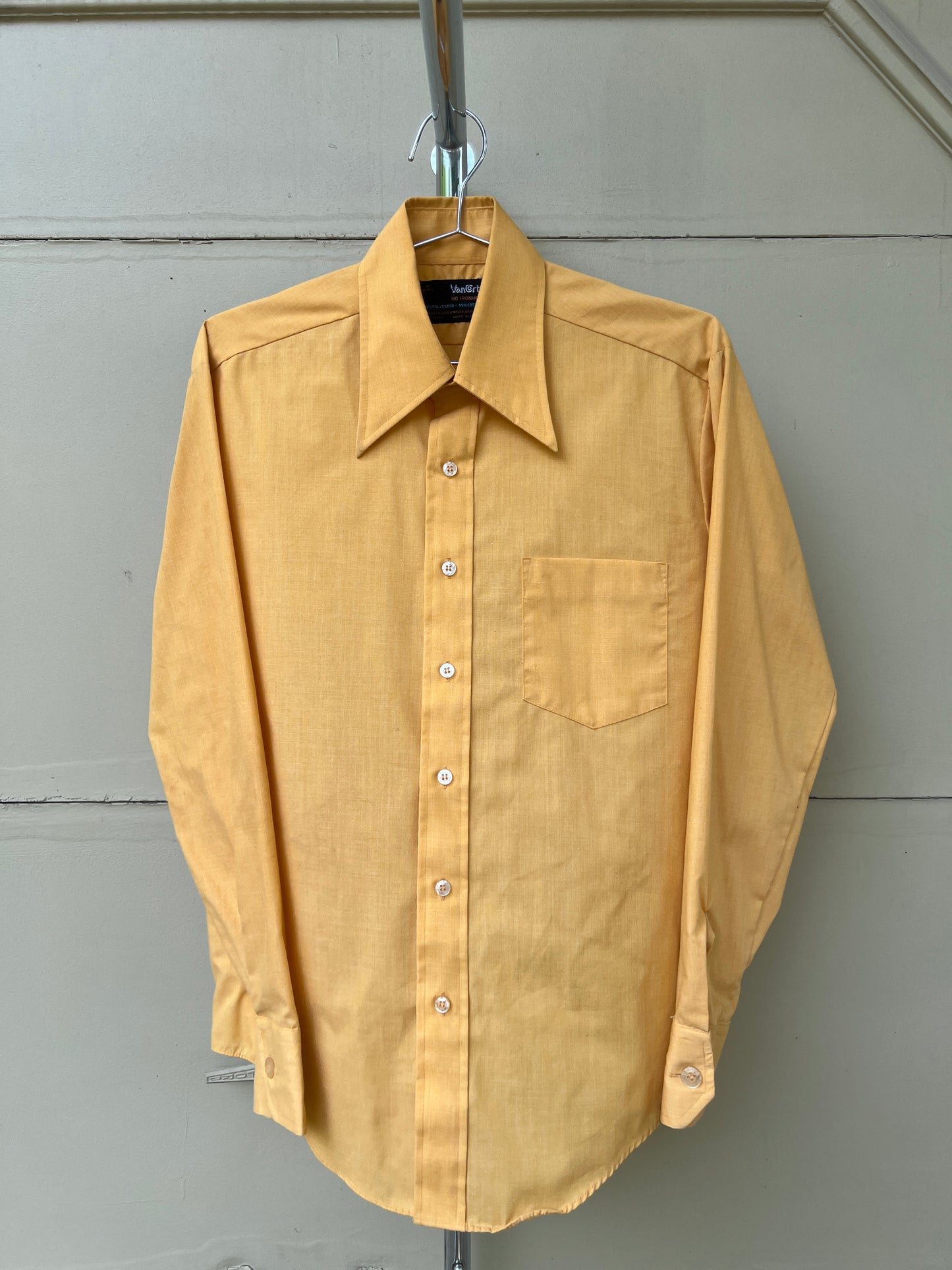 70s VanCort mustard yellow button up