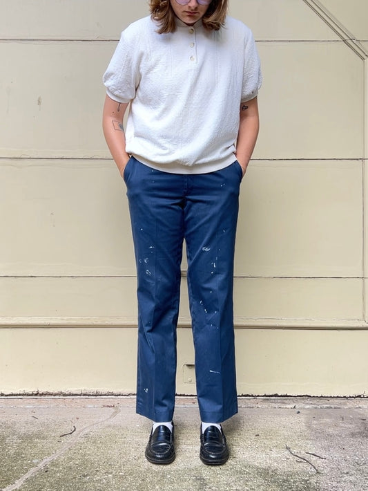 70s JCPenney Big Mac navy distressed workwear trousers