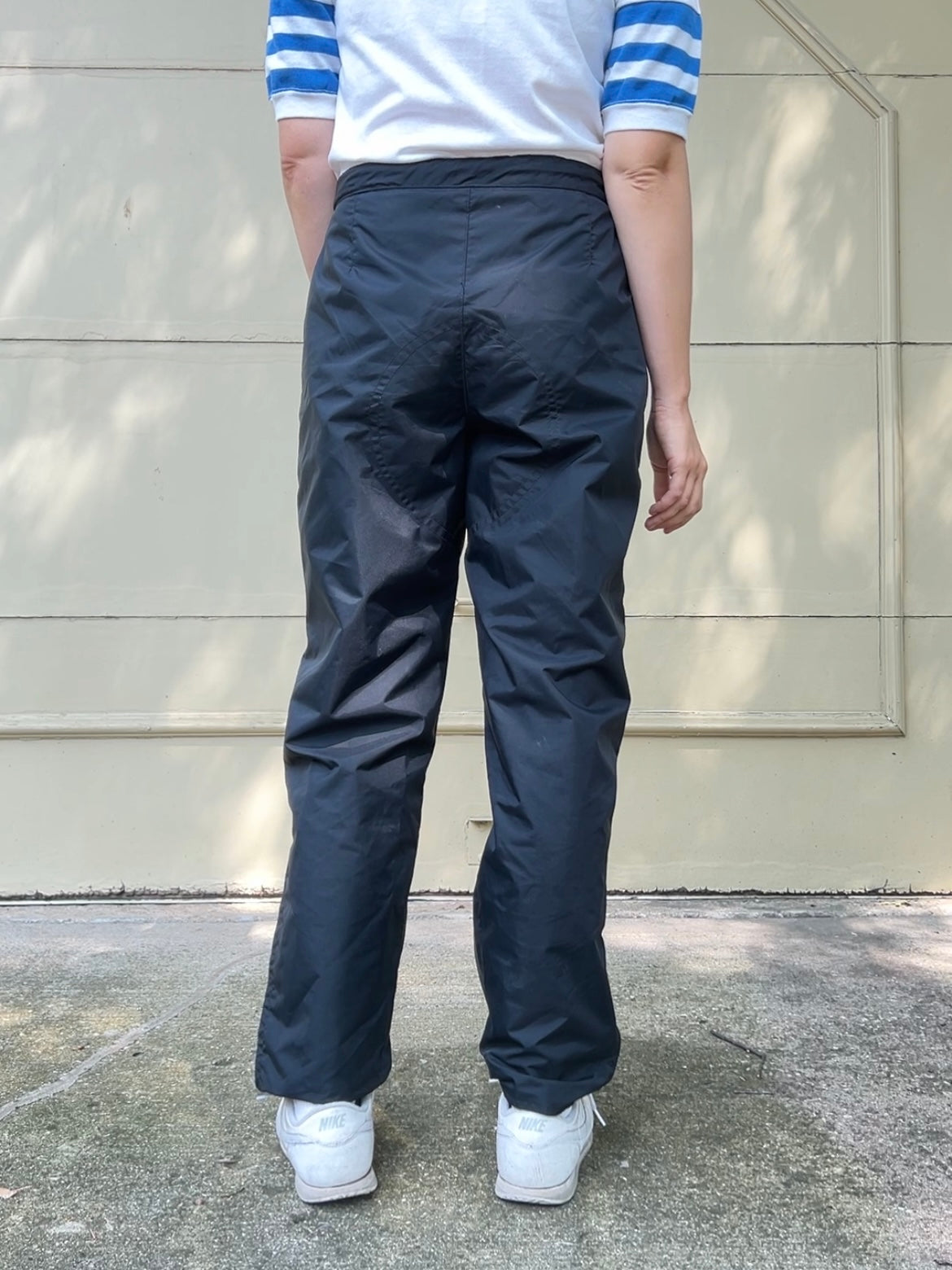 80s snap closure nylon shell ski pants