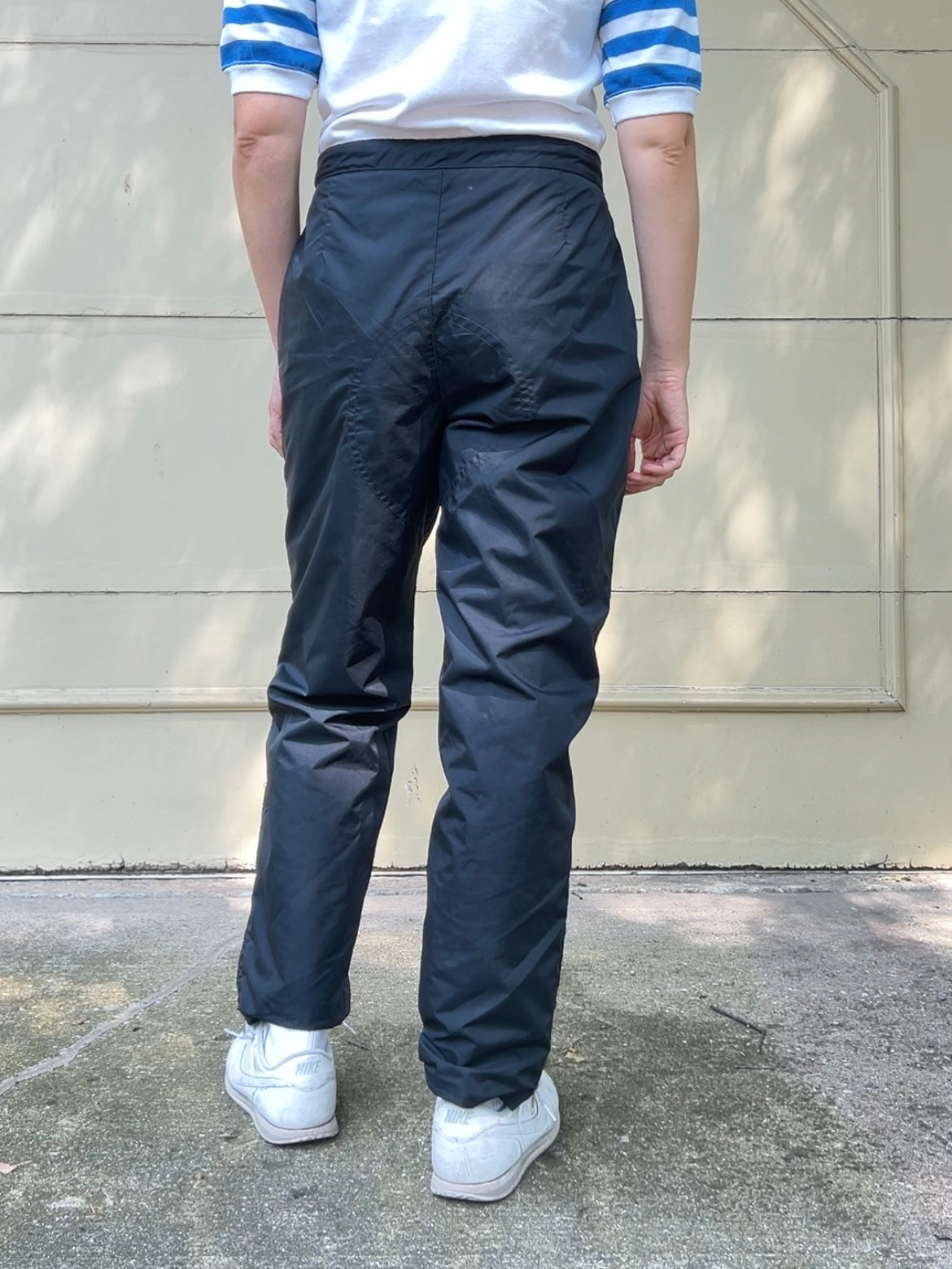 80s snap closure nylon shell ski pants