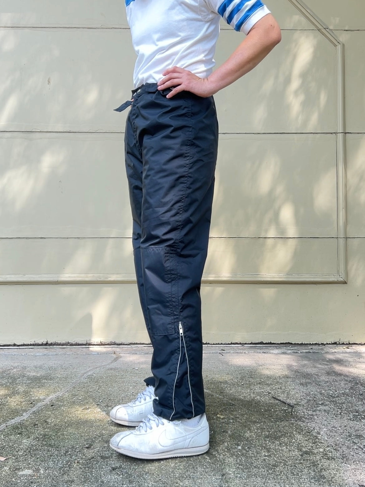 80s snap closure nylon shell ski pants