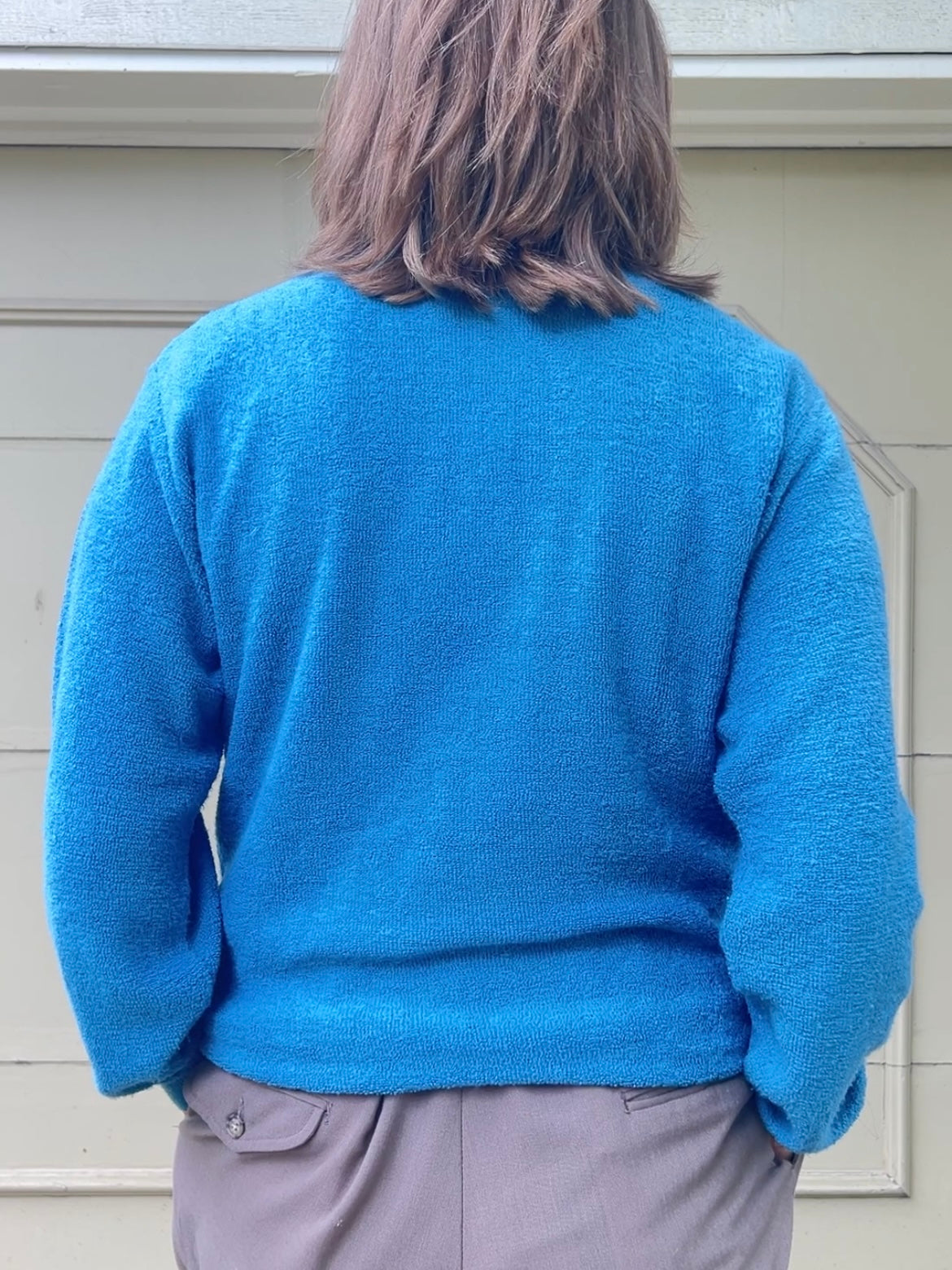 60s/70s Heritage Sportswear blue terry cloth quarter-zip