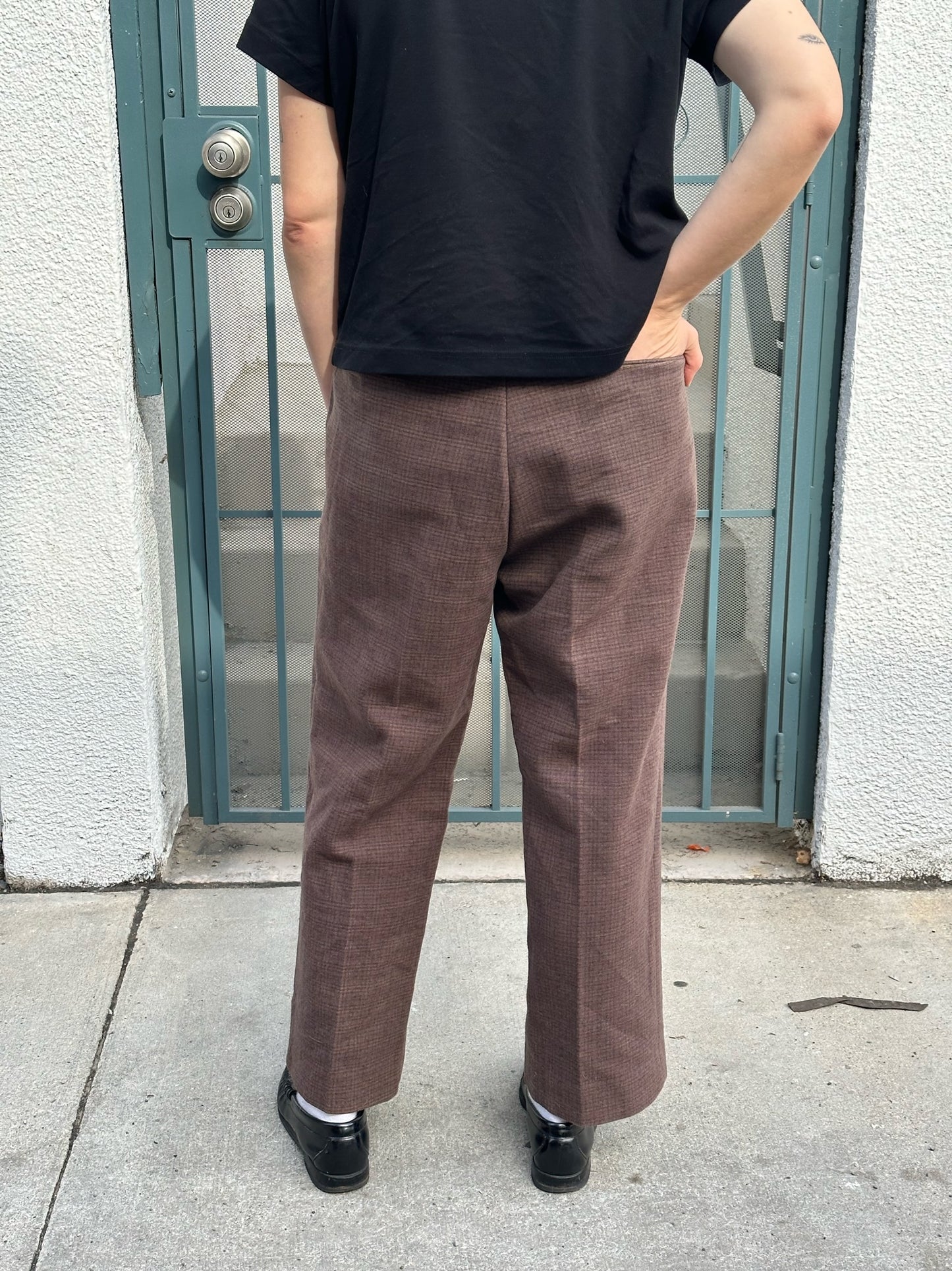 60s/70s Eddie Bauer brown check expedition trousers