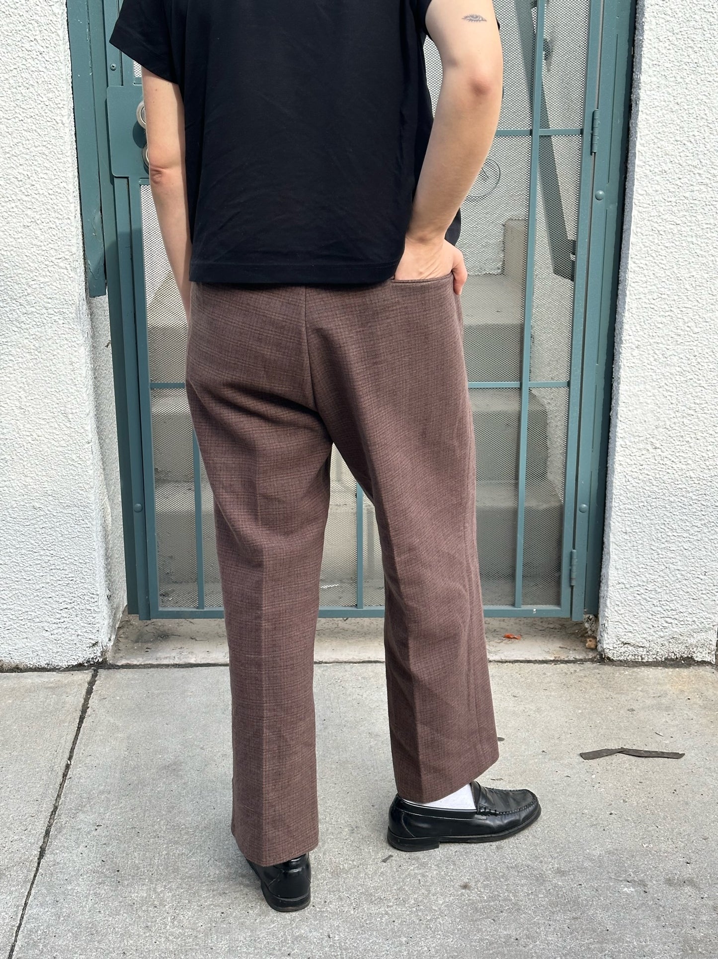 60s/70s Eddie Bauer brown check expedition trousers