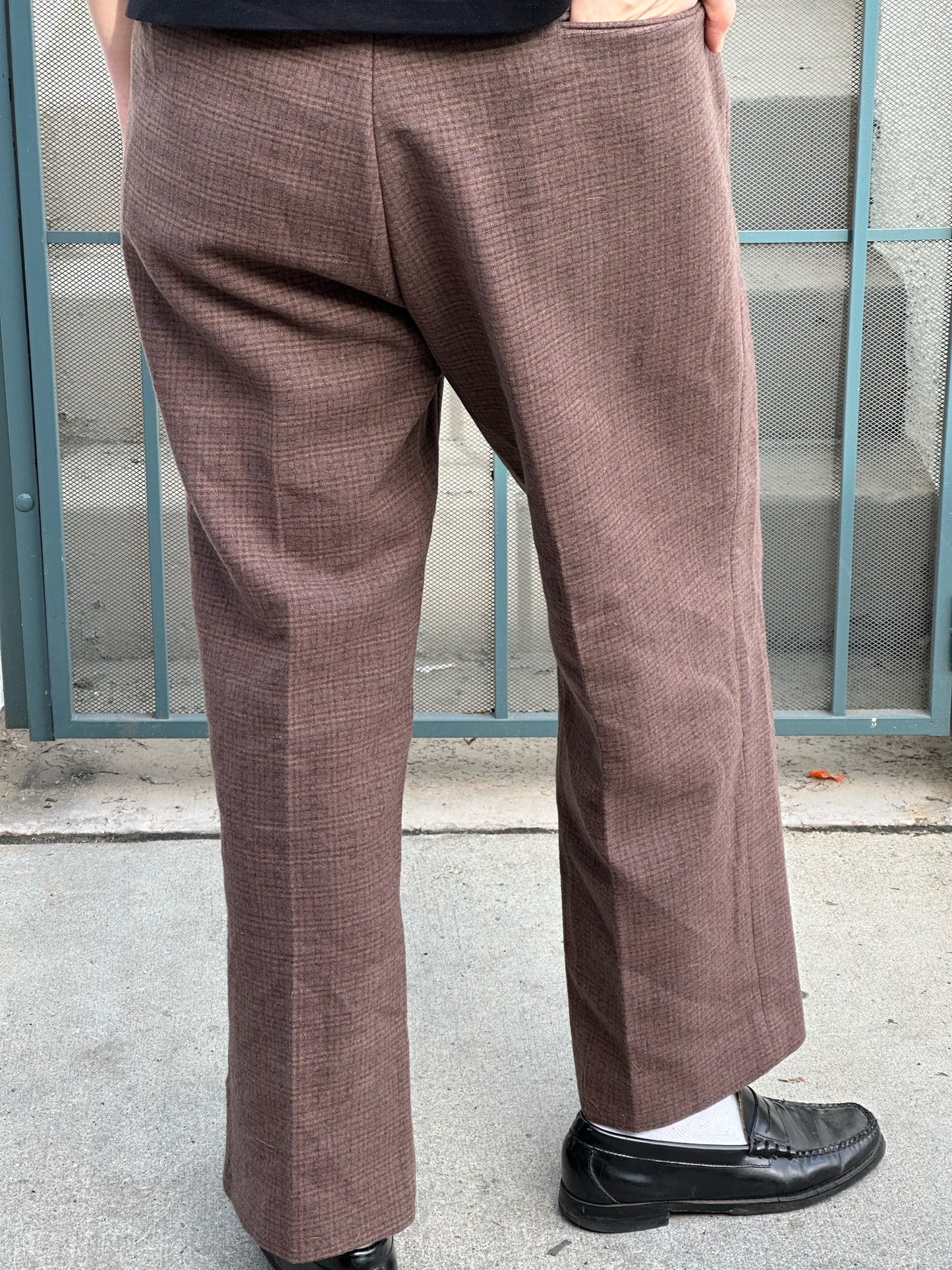 60s/70s Eddie Bauer brown check expedition trousers