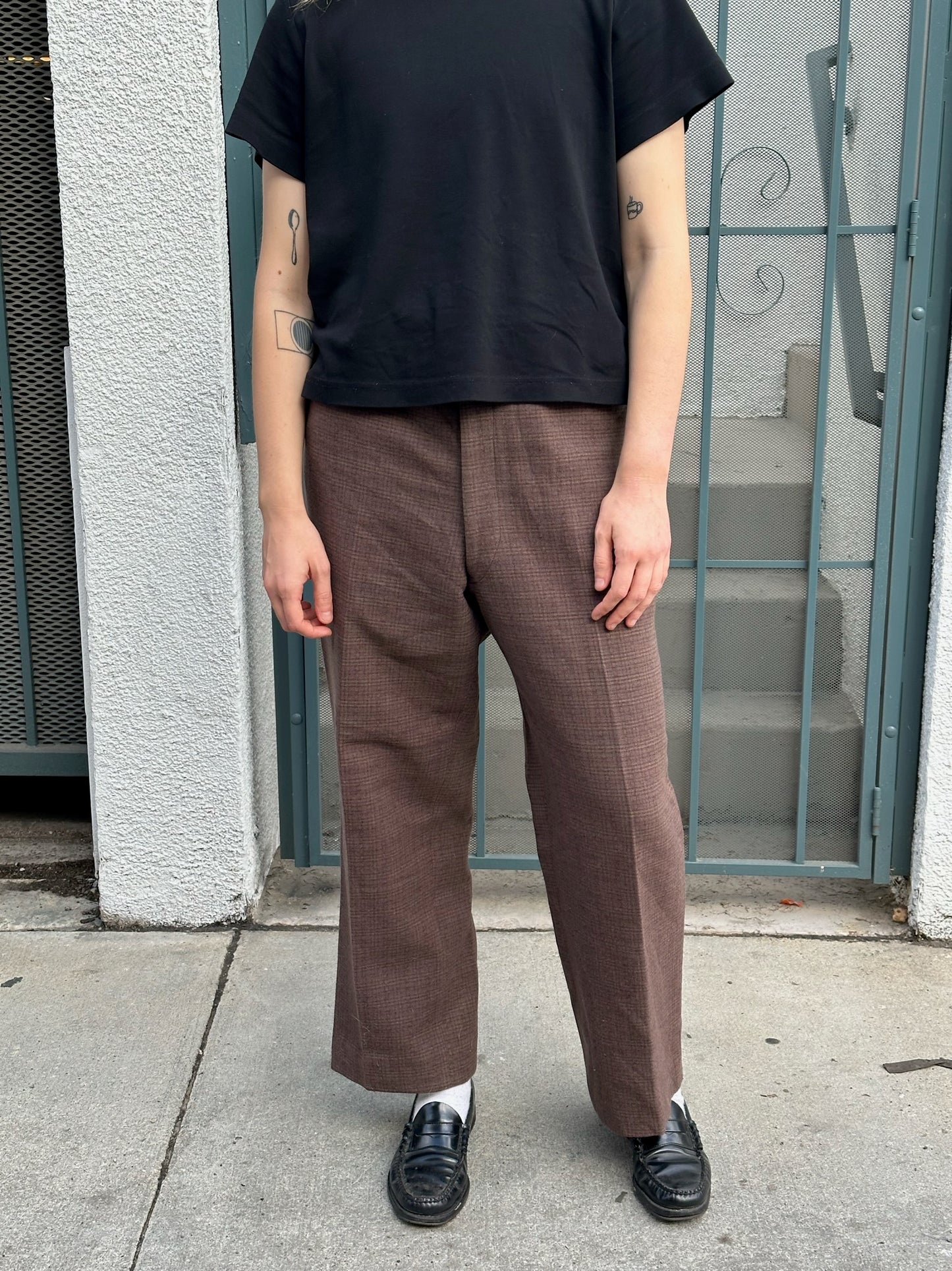 60s/70s Eddie Bauer brown check expedition trousers