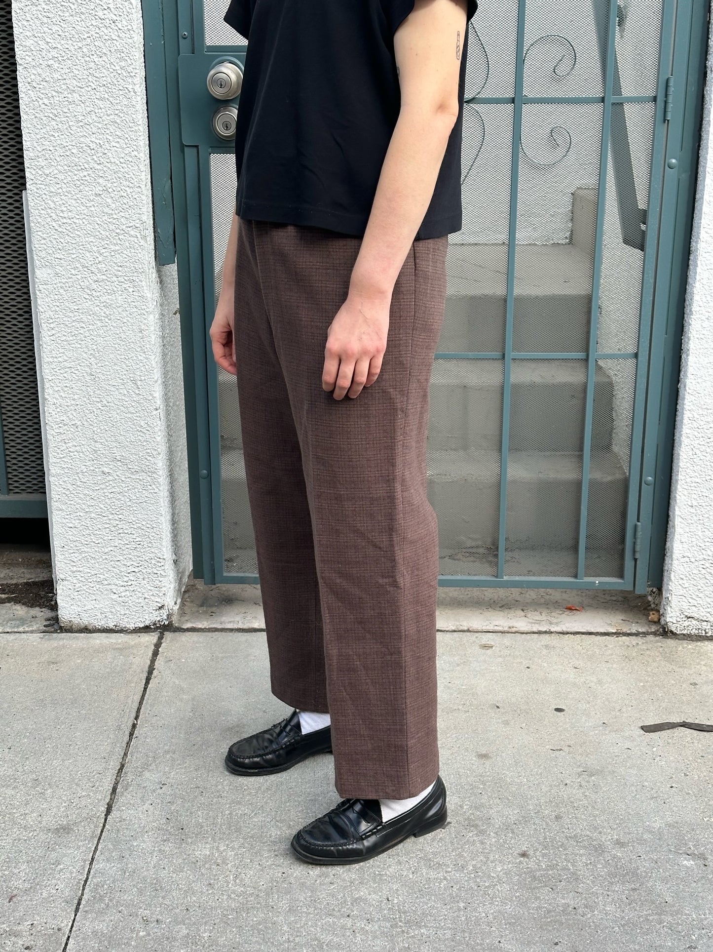 60s/70s Eddie Bauer brown check expedition trousers