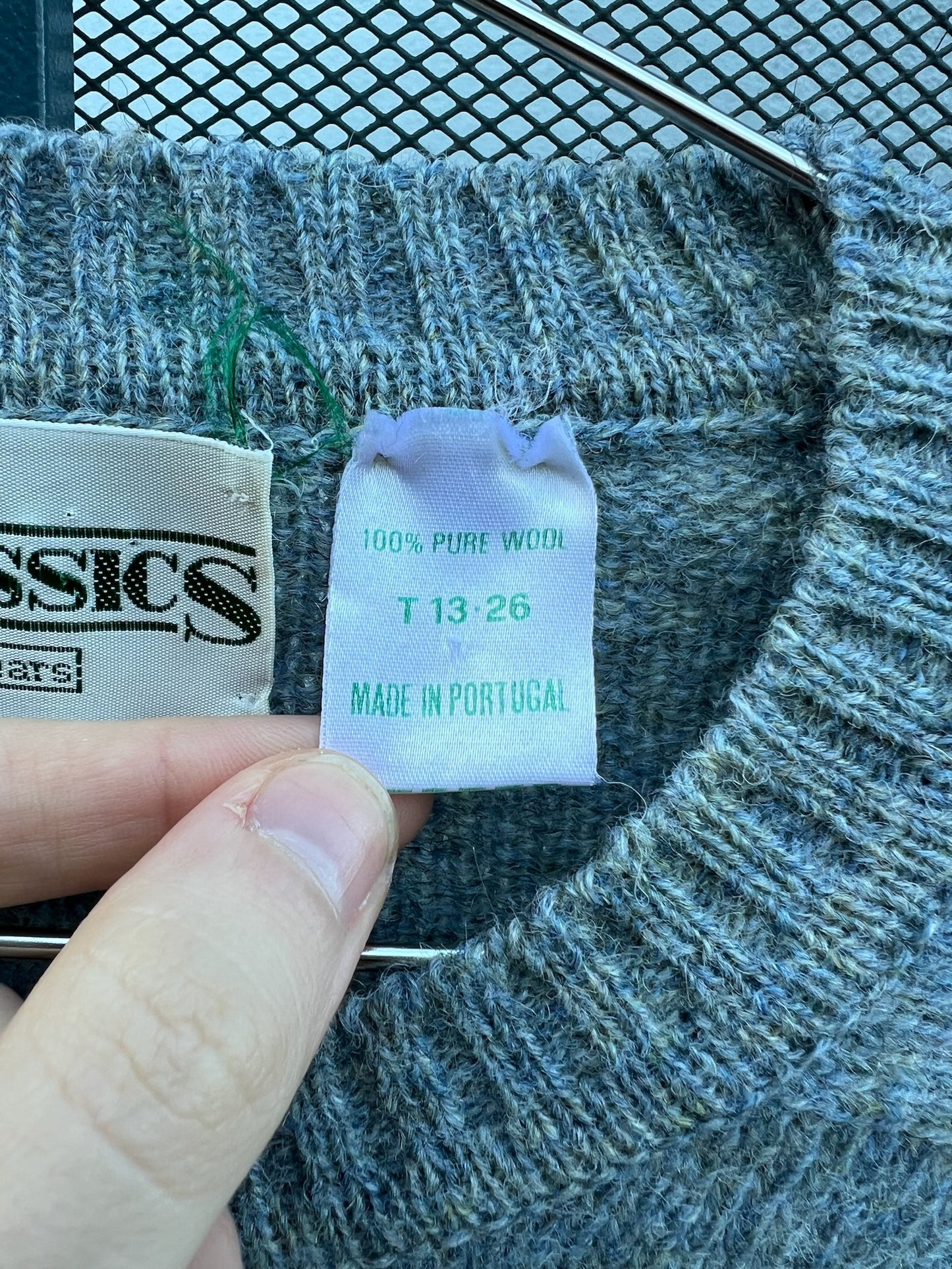 80s/90s Sears gray and blue marl sweater