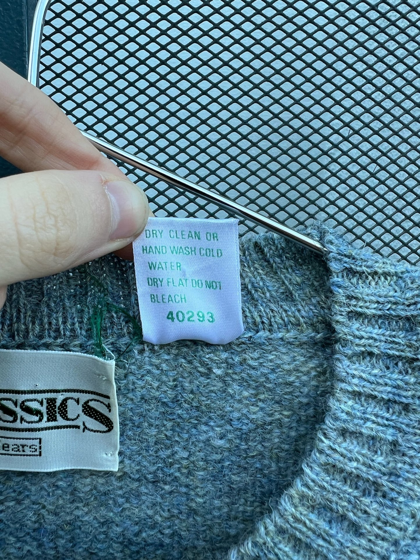 80s/90s Sears gray and blue marl sweater