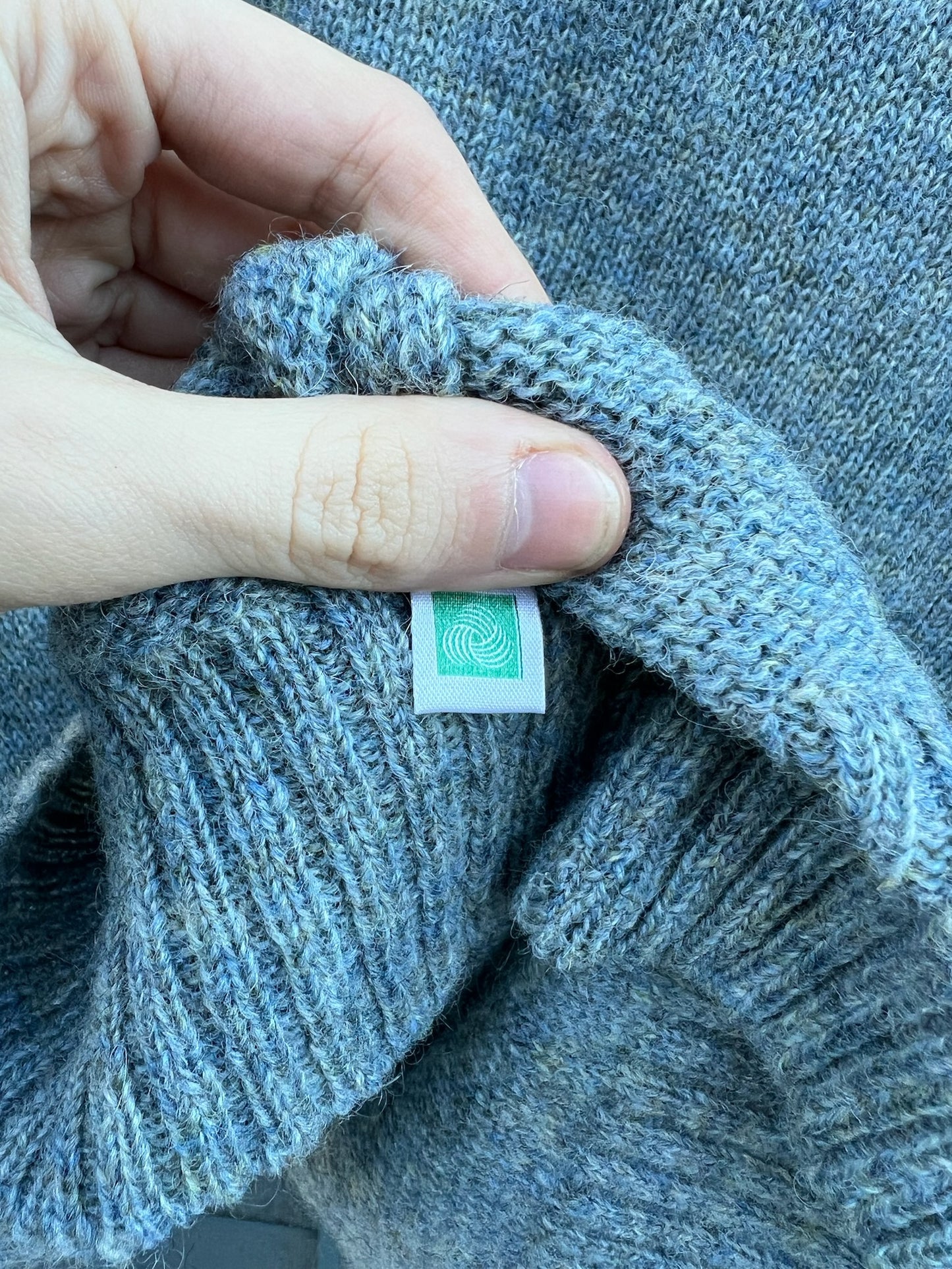 80s/90s Sears gray and blue marl sweater