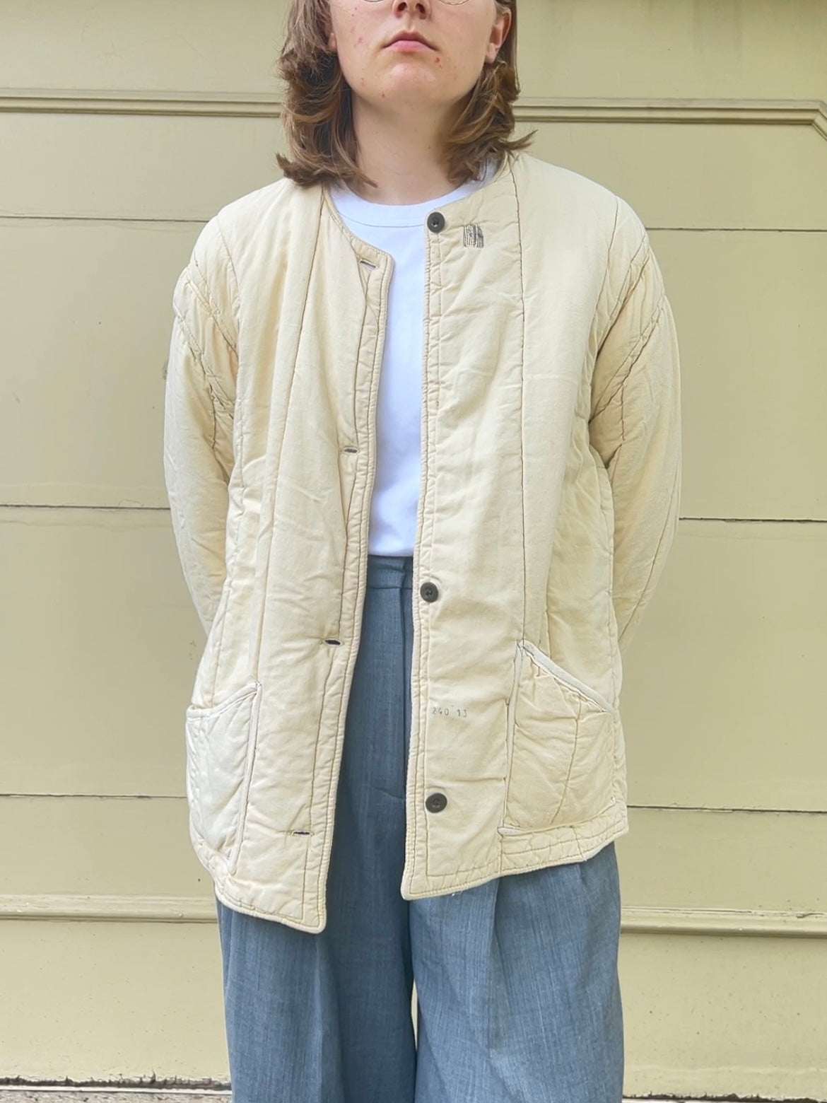 70s/80s Czech military butter yellow liner jacket