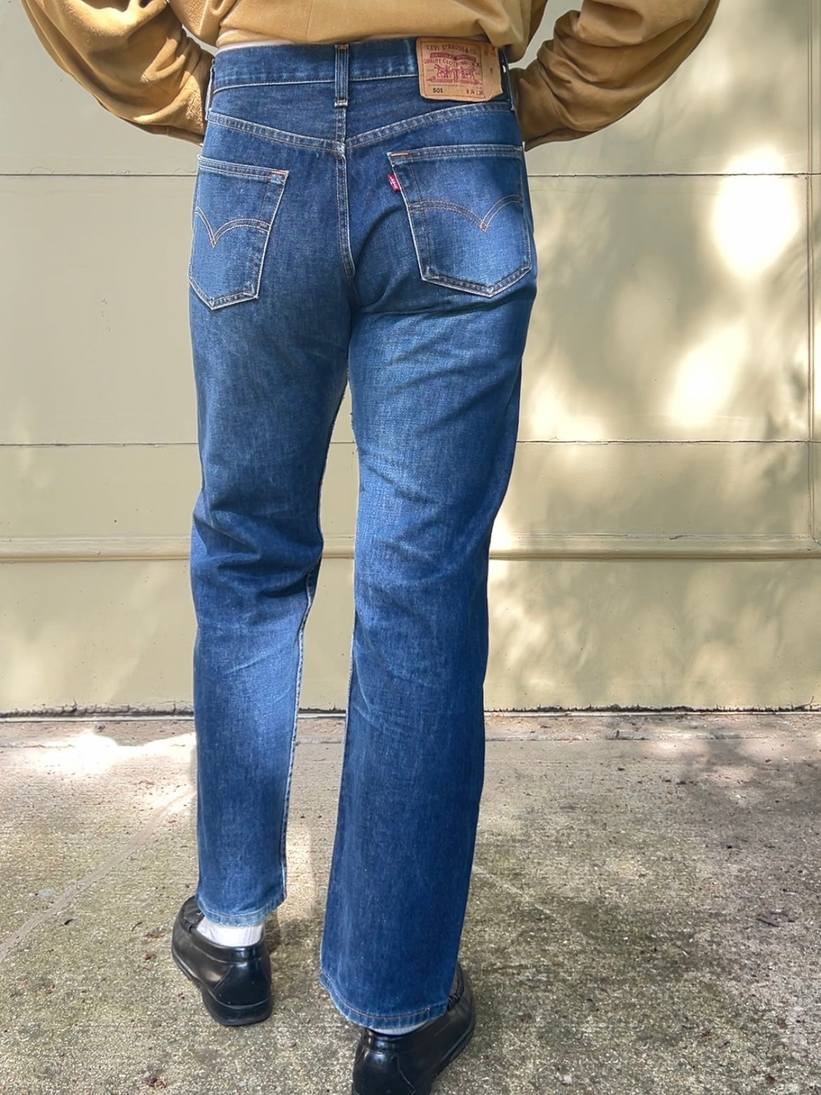 90s Levi's midwash 501s with floral patch rework