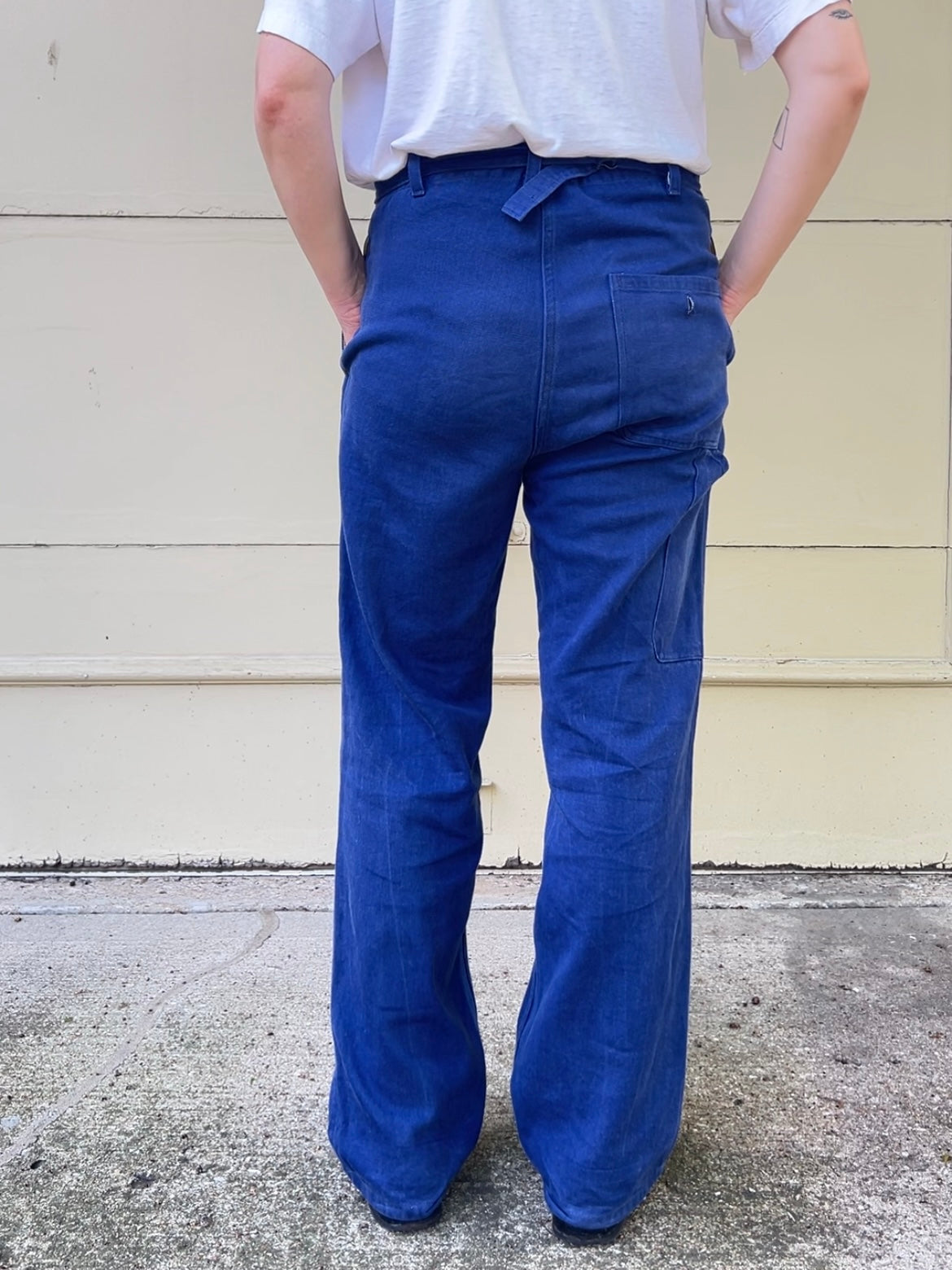 70s/80s Sanfor French workwear trousers with back buckle