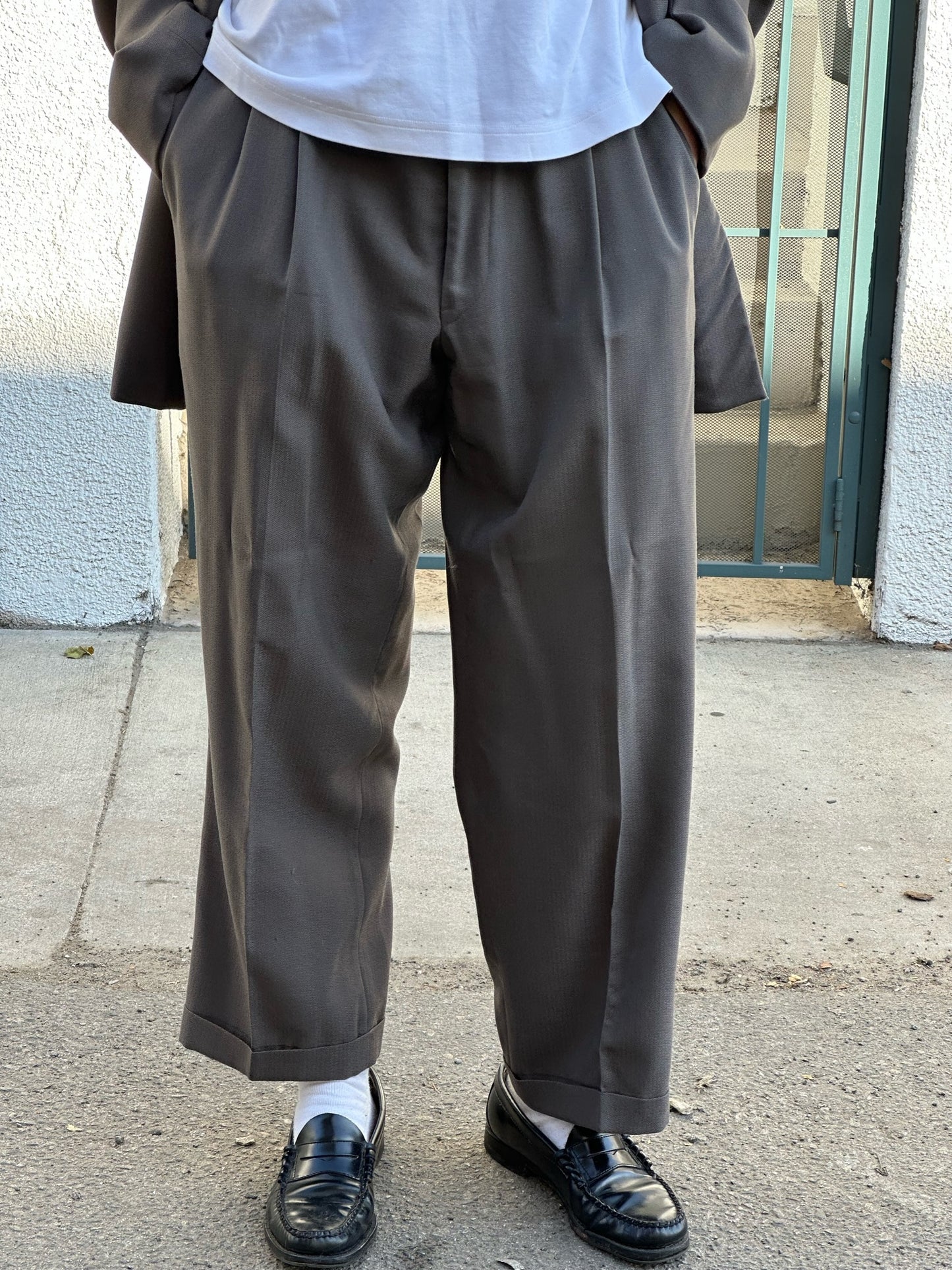 80s Joseph Abboud gray double breasted suit