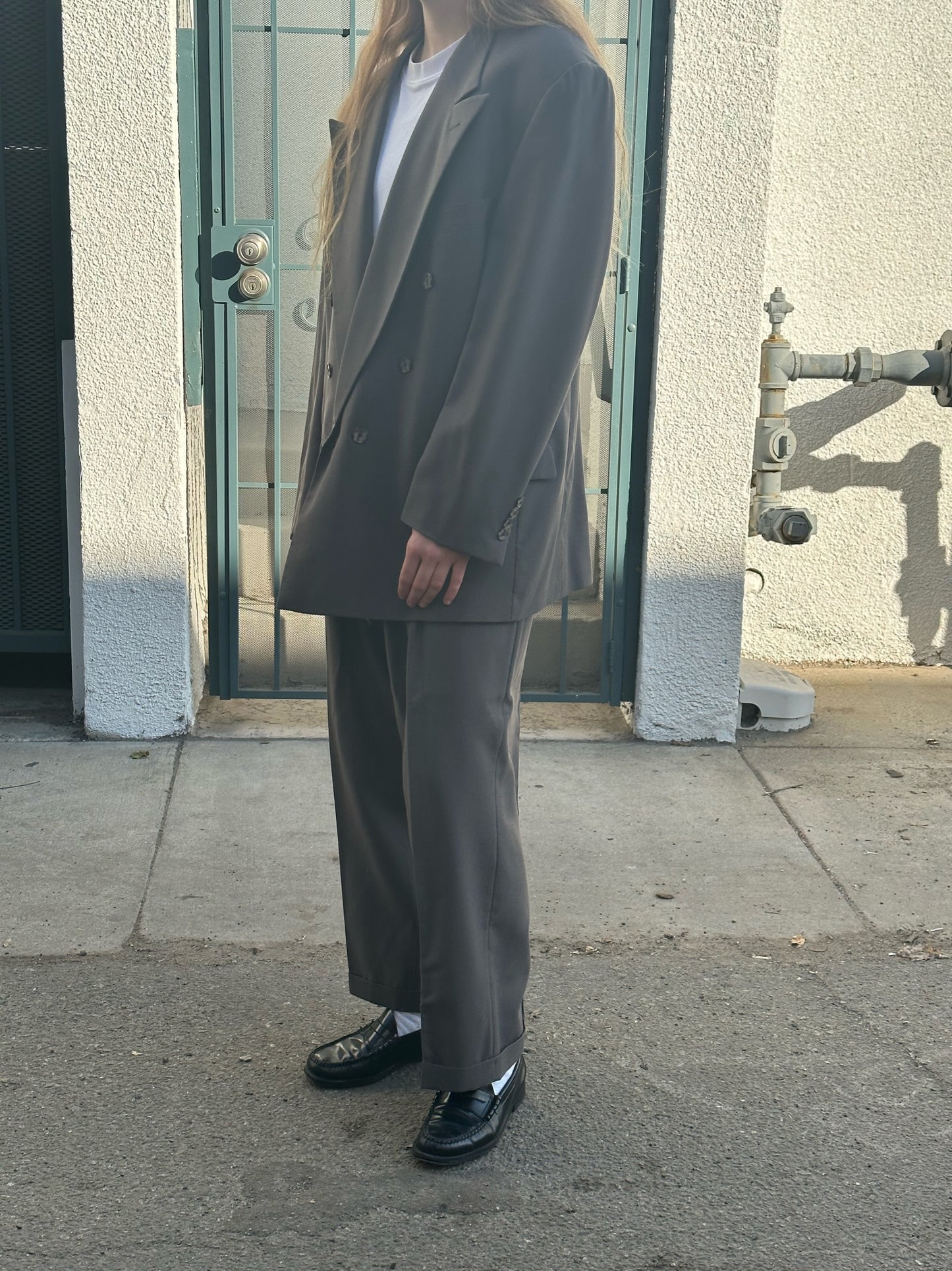 80s Joseph Abboud gray double breasted suit